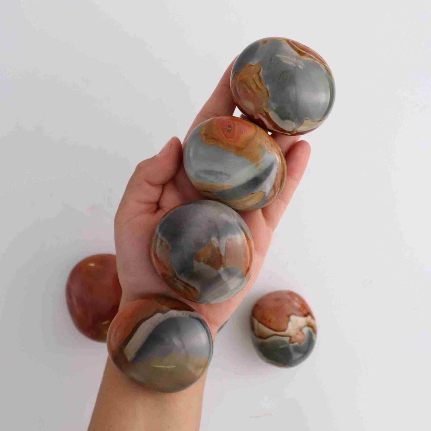 1kg Polychrome Jasper Palm Stones | Mi Esperanza Minerals | Supplier of Crystals and Onyx
