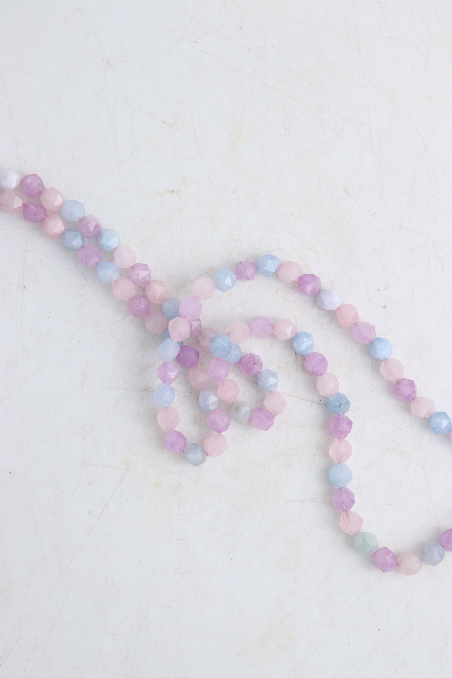 Amethyst+Aquamarine+Rose Quartz Crystal 8 mm Faceted Beads | Mi Esperanza Minerals | Supplier of Crystals and Onyx
