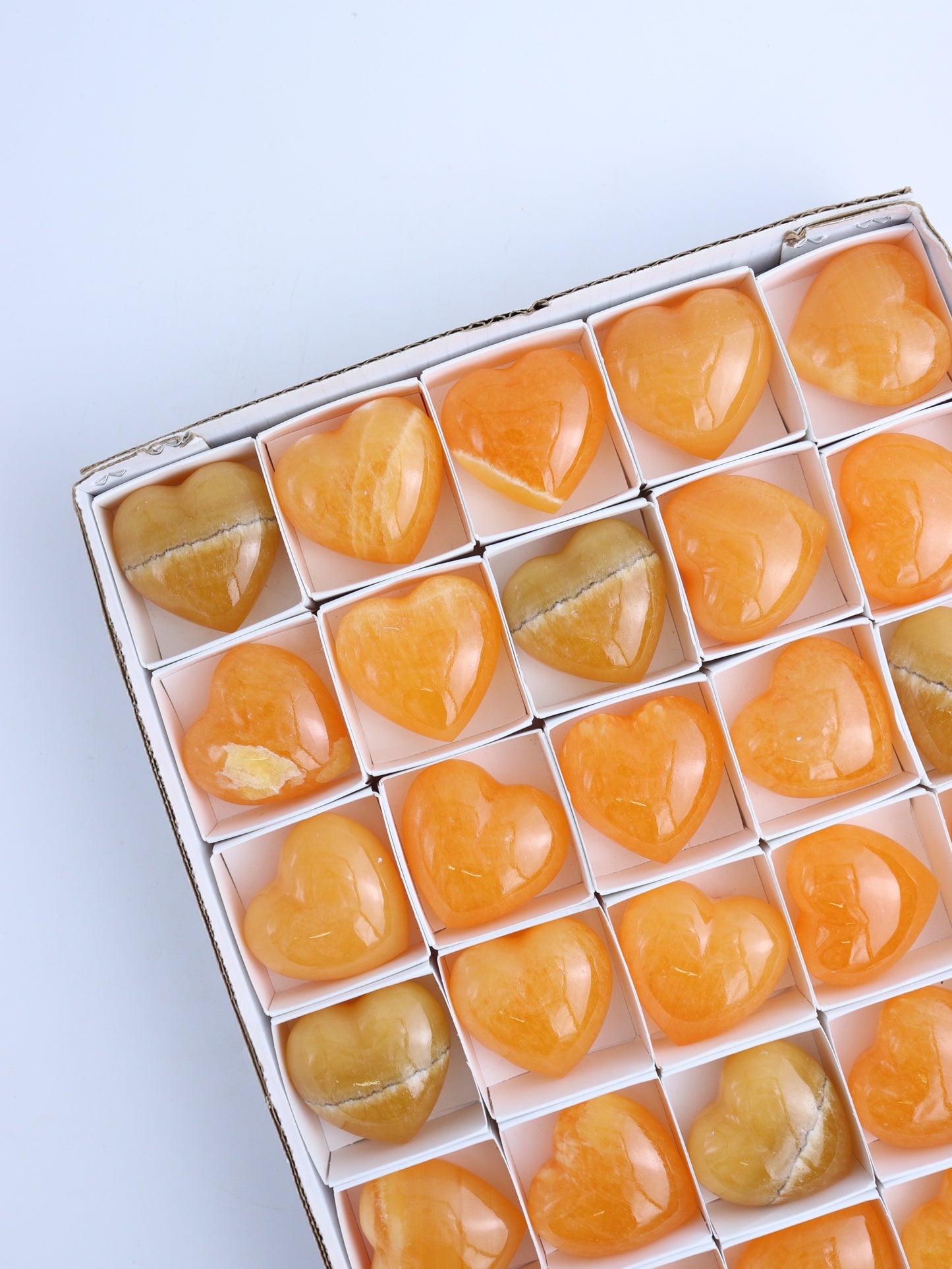 *ONE* Orange Calcite Heart | Mi Esperanza Minerals | Supplier of Crystals and Onyx