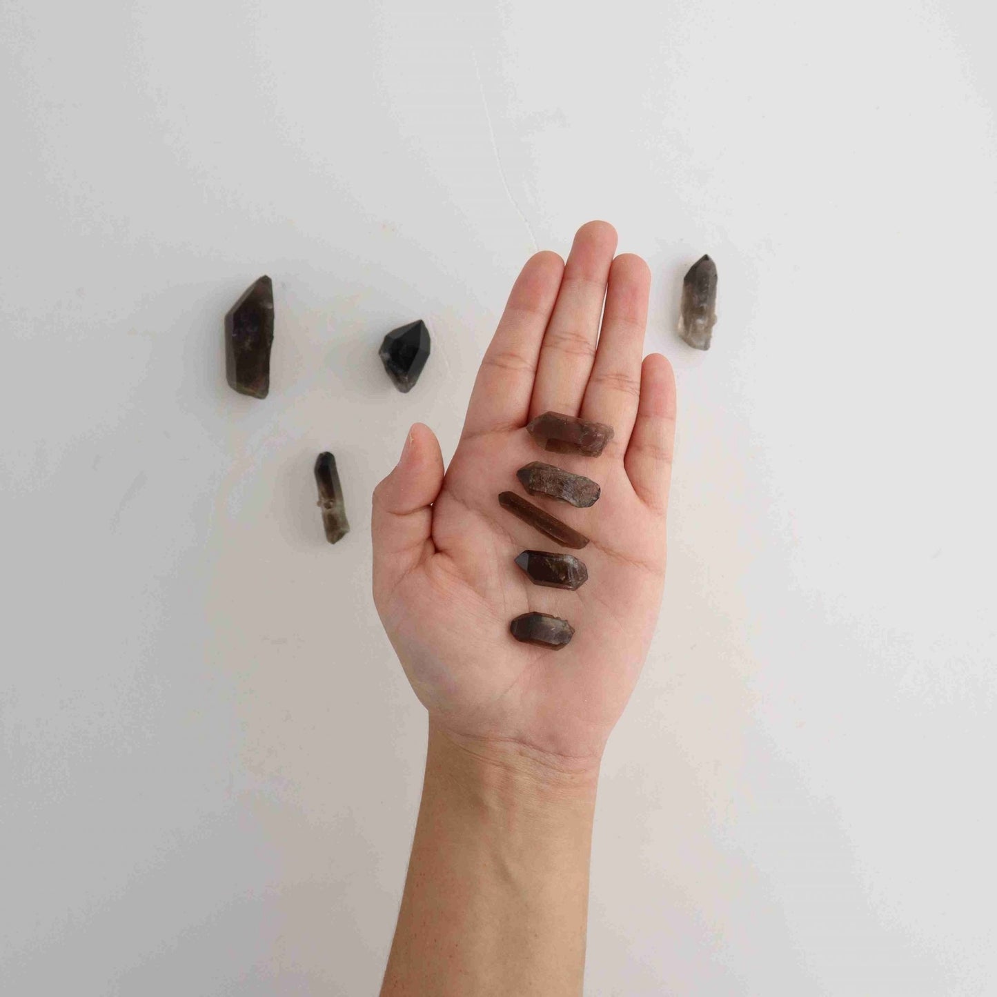 Dark Smoky Quartz Points Set of 10 Pieces | Mi Esperanza Minerals | Supplier of Crystals and Onyx