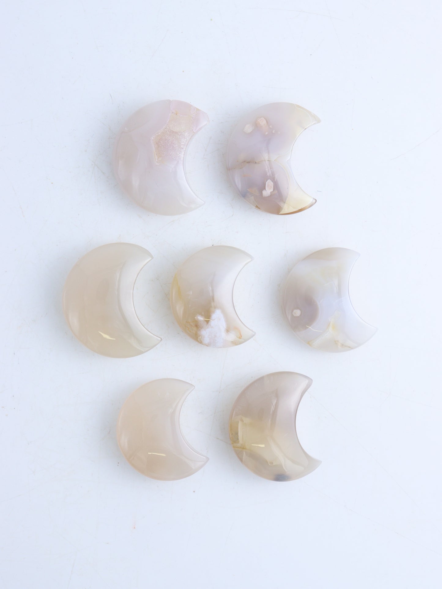 Flower Agate Moons - Expert Supplier of Wholesale Crystals & Bulk Gemstones