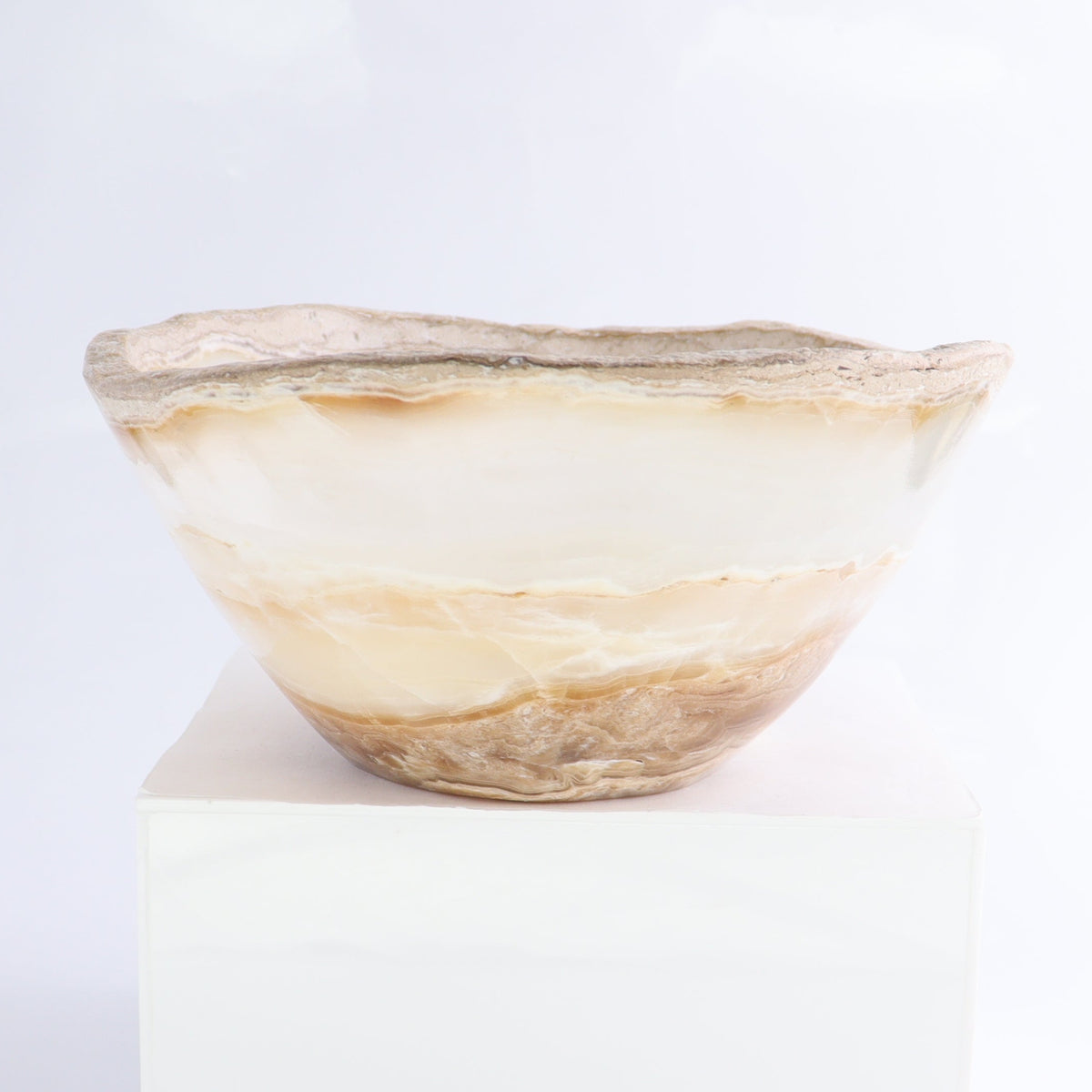 Mexican Onyx/Calcite Bowl 10" | Mi Esperanza Minerals | Supplier of Crystals and Onyx