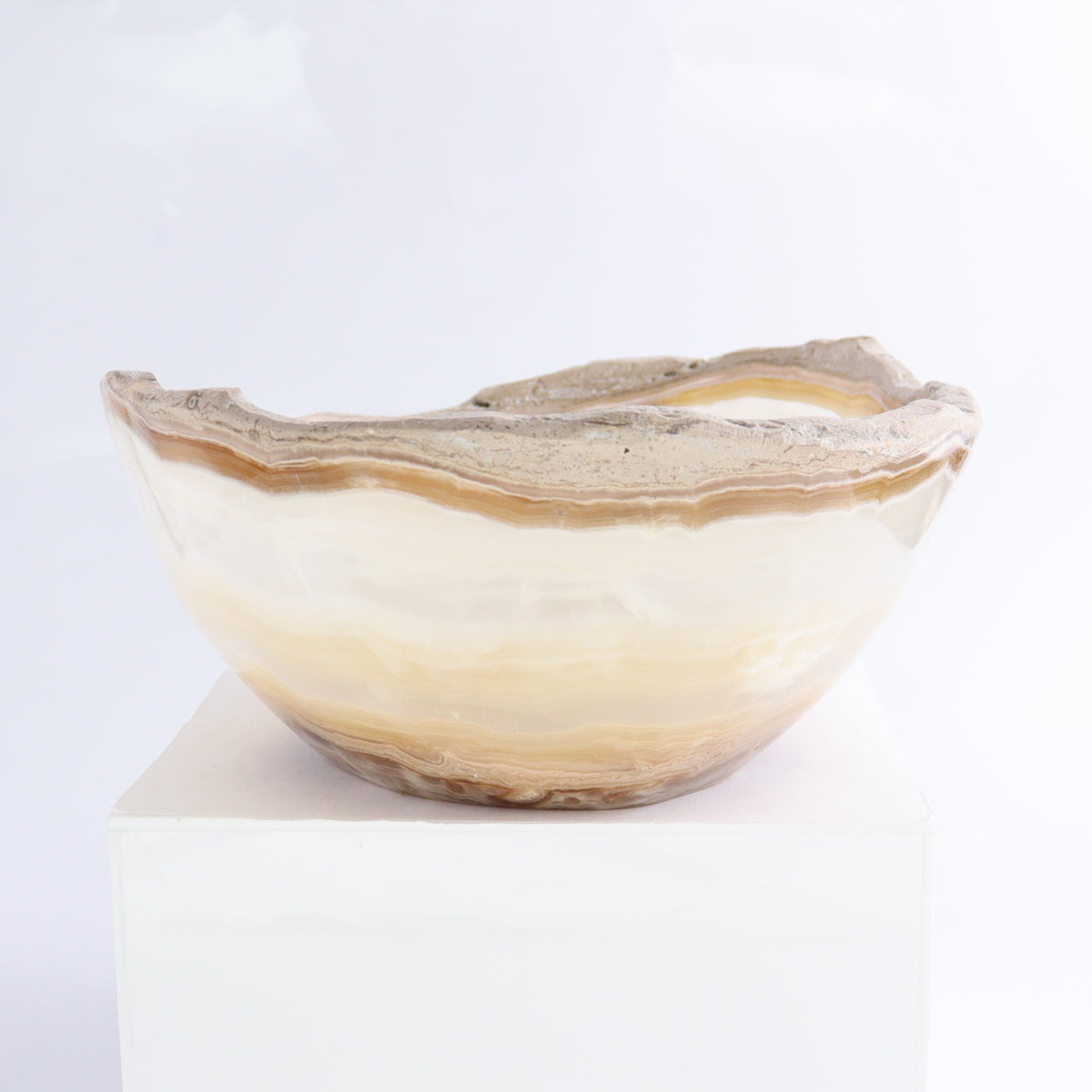 Mexican Onyx/Calcite Bowl 10" | Mi Esperanza Minerals | Supplier of Crystals and Onyx