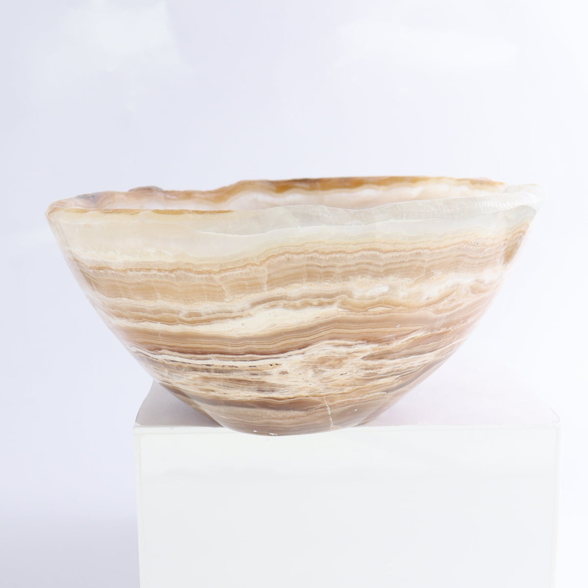 Mexican Onyx/Calcite Bowl 10" | Mi Esperanza Minerals | Supplier of Crystals and Onyx