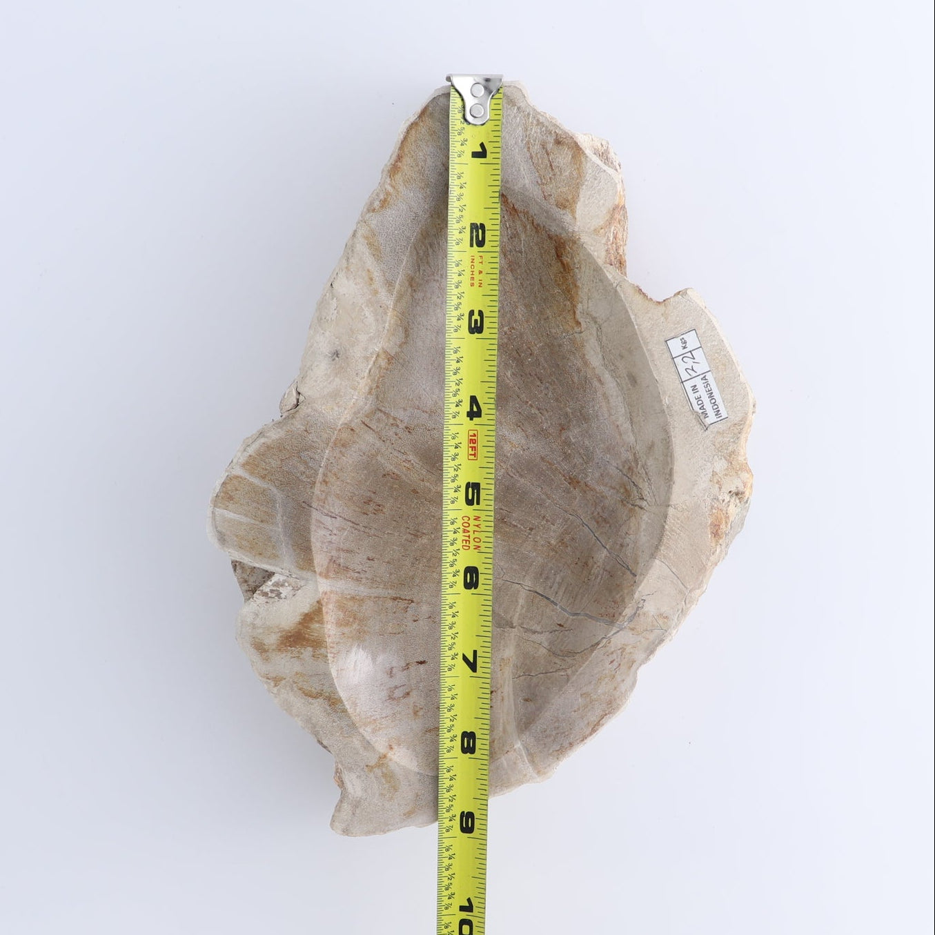 One Petrified Wood Beige Rough Bowl