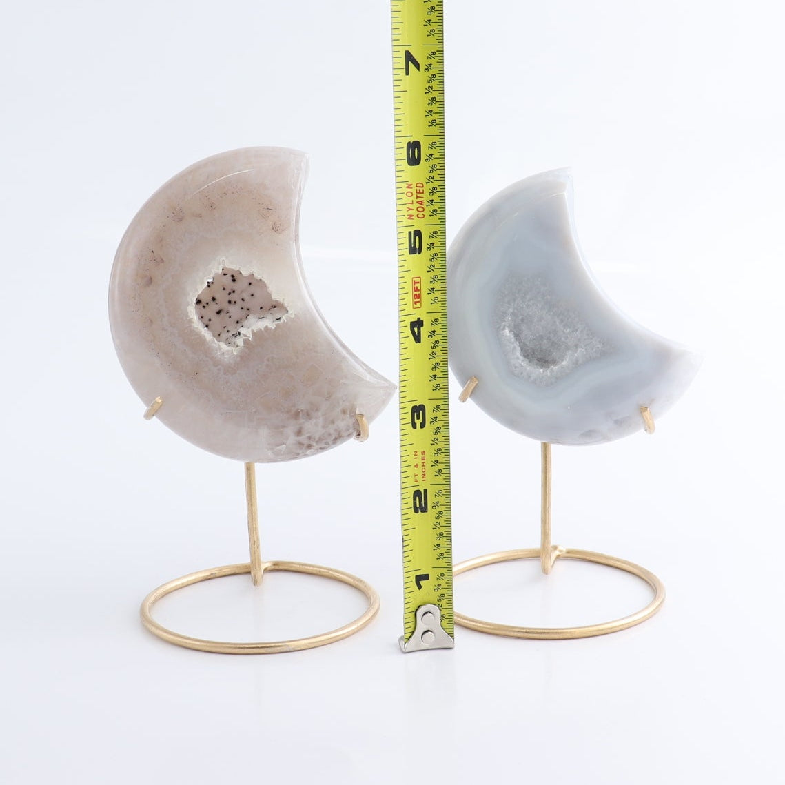 Agate Moons with Stand Set of 5 | Mi Esperanza Minerals | Supplier of Crystals and Onyx