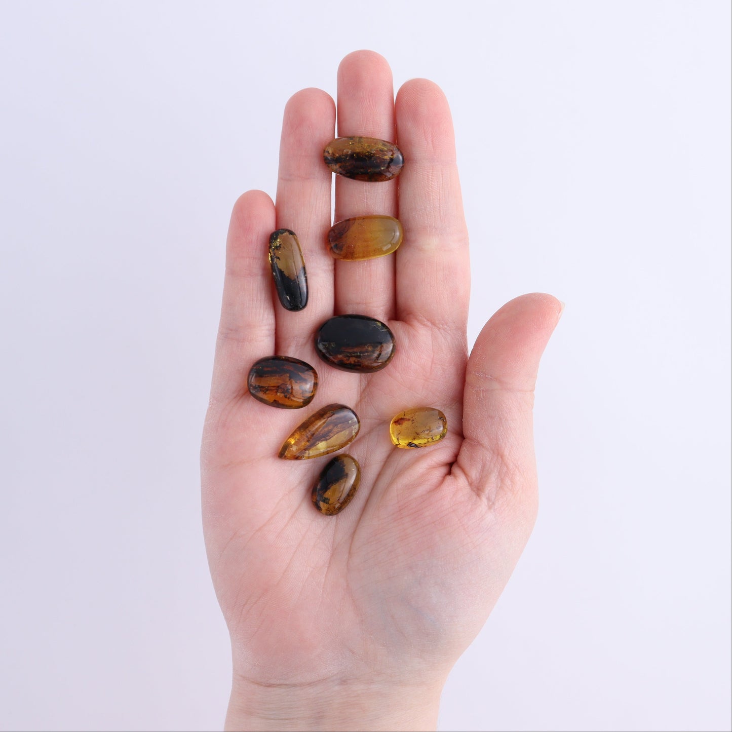 Chiapas Mexico Amber Cabs Set of 8 | Mi Esperanza Minerals | Supplier of Crystals and Onyx
