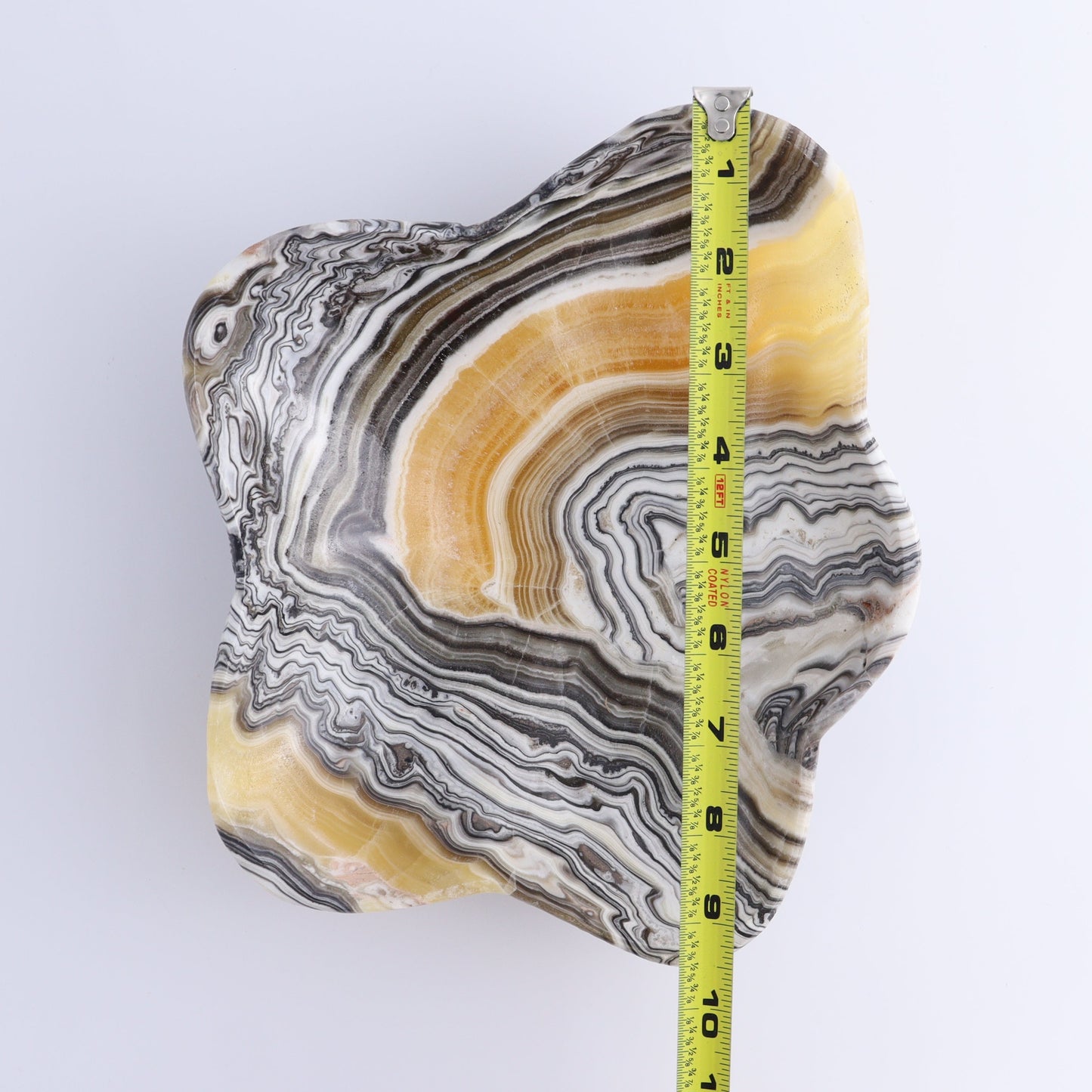 One Bowl Mexican Onyx/Calcite Yellow Zebra | Mi Esperanza Minerals | Supplier of Crystals and Onyx