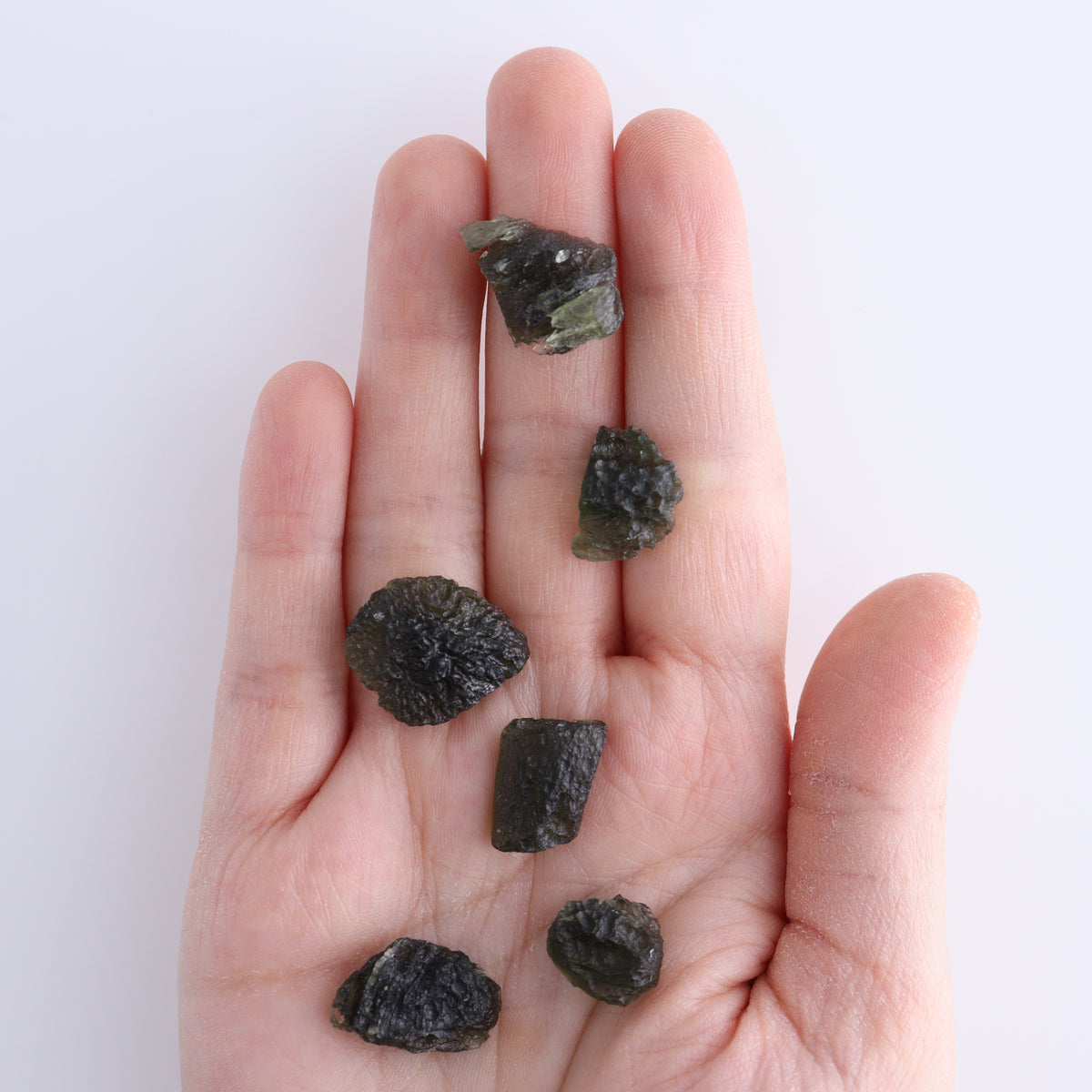 Moldavite Pieces Set of 6 | Mi Esperanza Minerals | Supplier of Crystals and Onyx