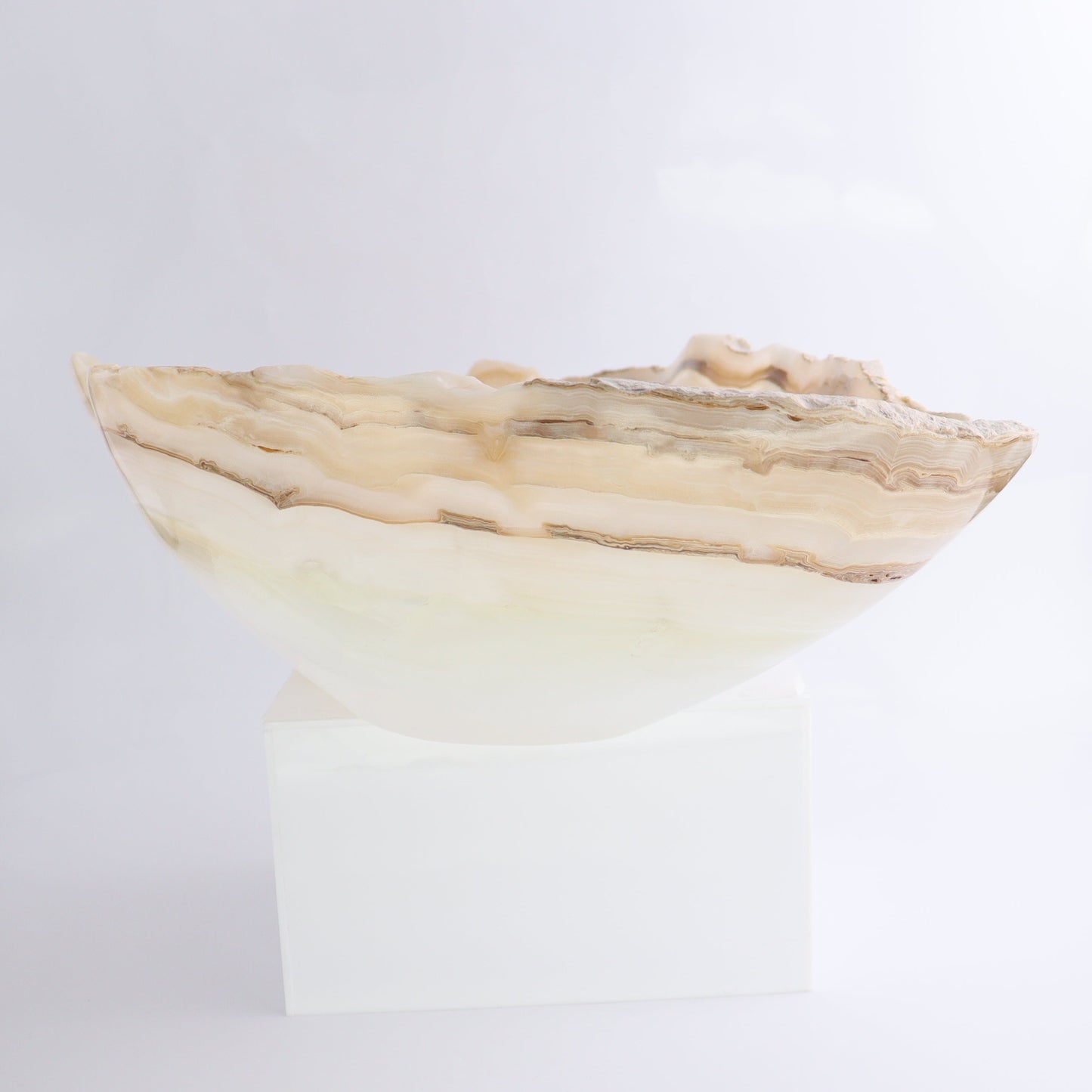 Mexican Onyx/Calcite Bowl 16" | Mi Esperanza Minerals | Supplier of Crystals and Onyx