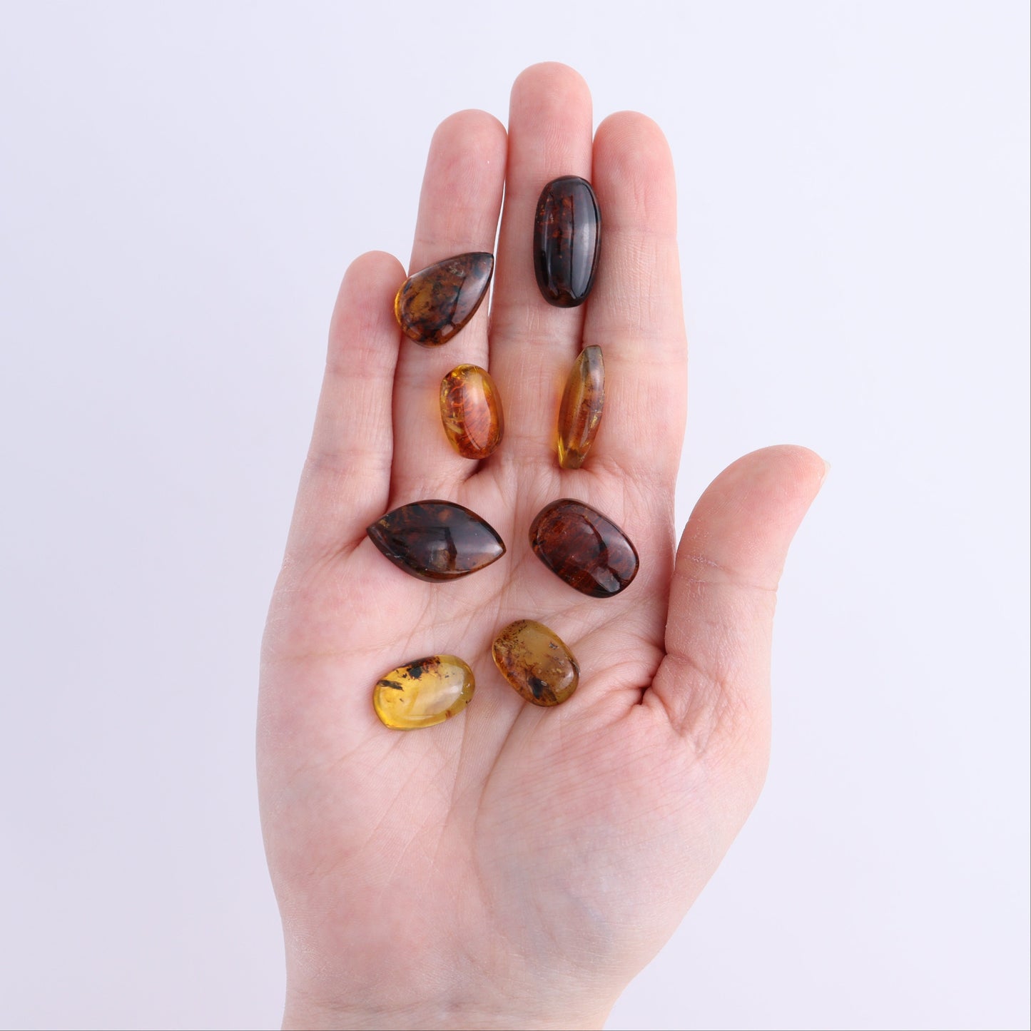 Chiapas Mexico Amber Cabs Set of 8 | Mi Esperanza Minerals | Supplier of Crystals and Onyx