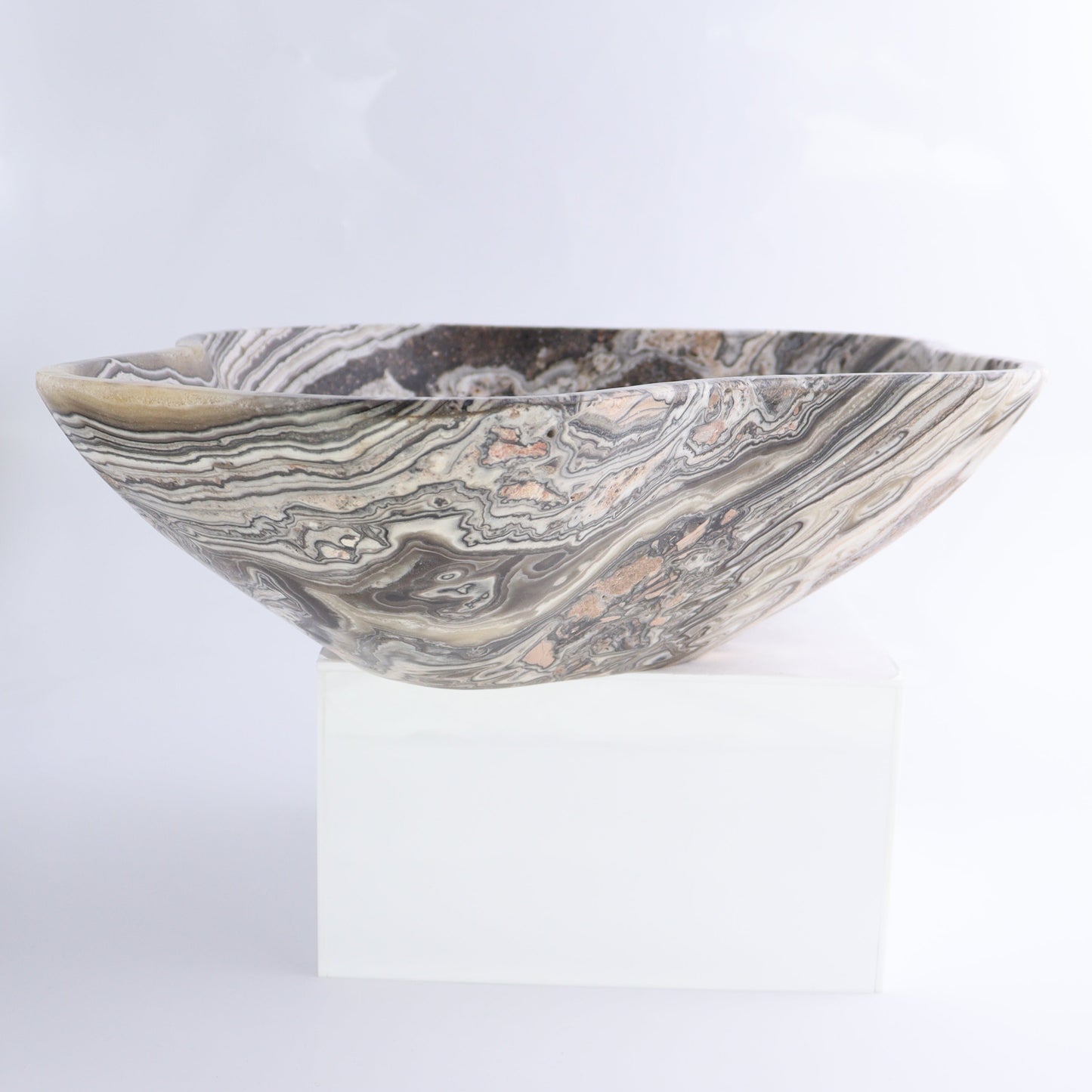 Mexican Onyx/Calcite Bowl 14" | Mi Esperanza Minerals | Supplier of Crystals and Onyx