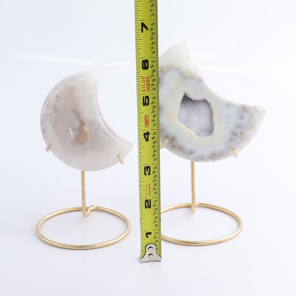 Agate Moons with Stand Set of 4 | Mi Esperanza Minerals | Supplier of Crystals and Onyx