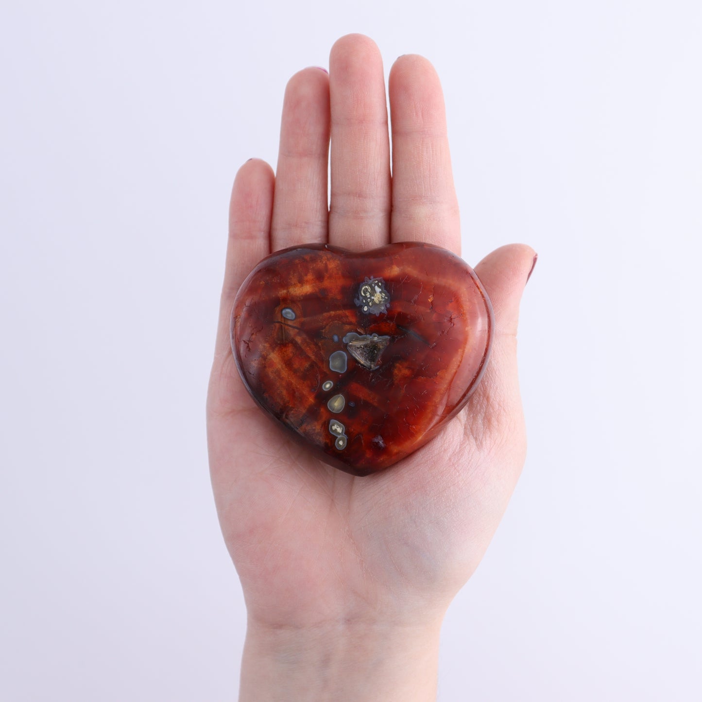 Carnelian Hearts Set of 8 | Mi Esperanza Minerals | Supplier of Crystals and Onyx