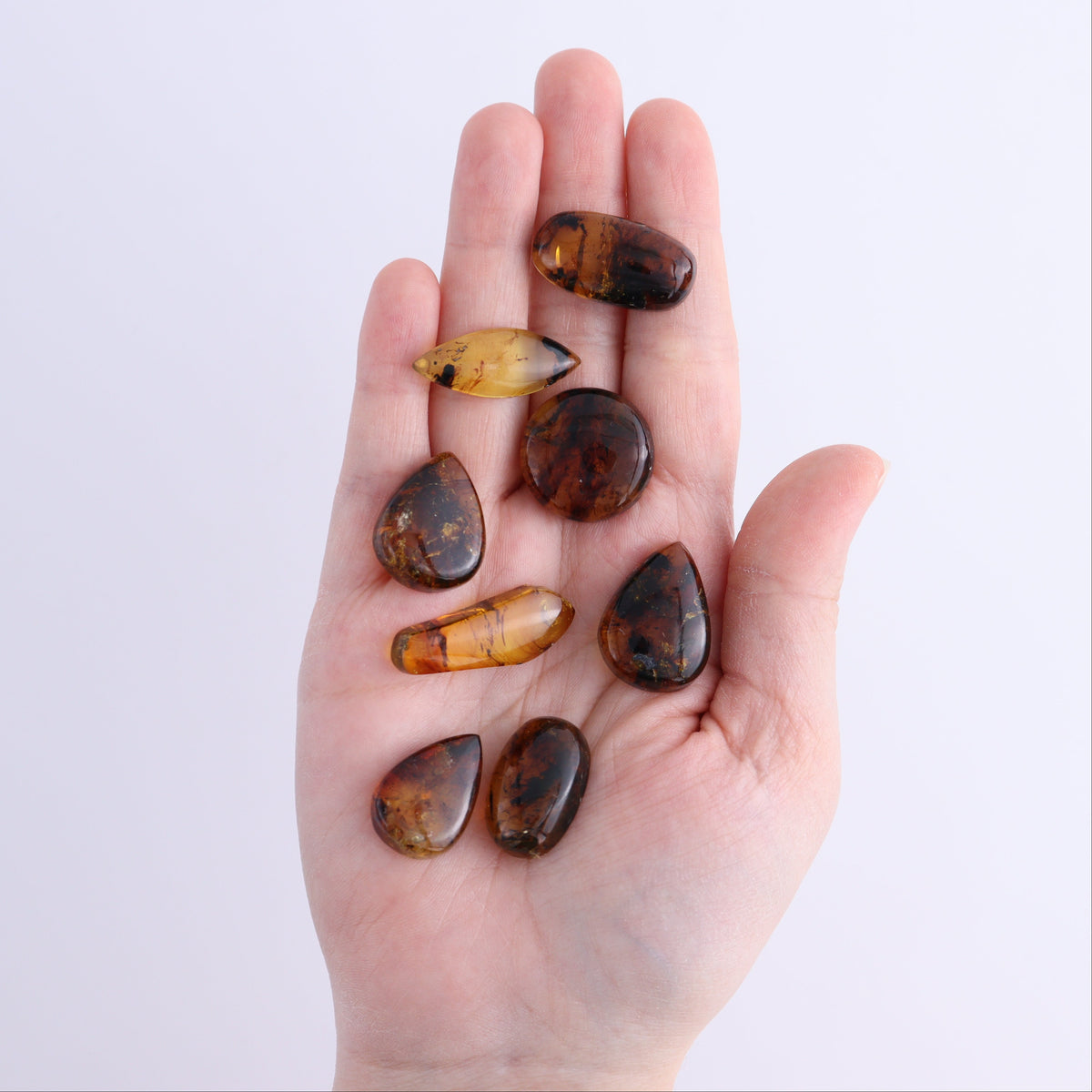 Chiapas Mexico Amber Cabs Set of 8 | Mi Esperanza Minerals | Supplier of Crystals and Onyx
