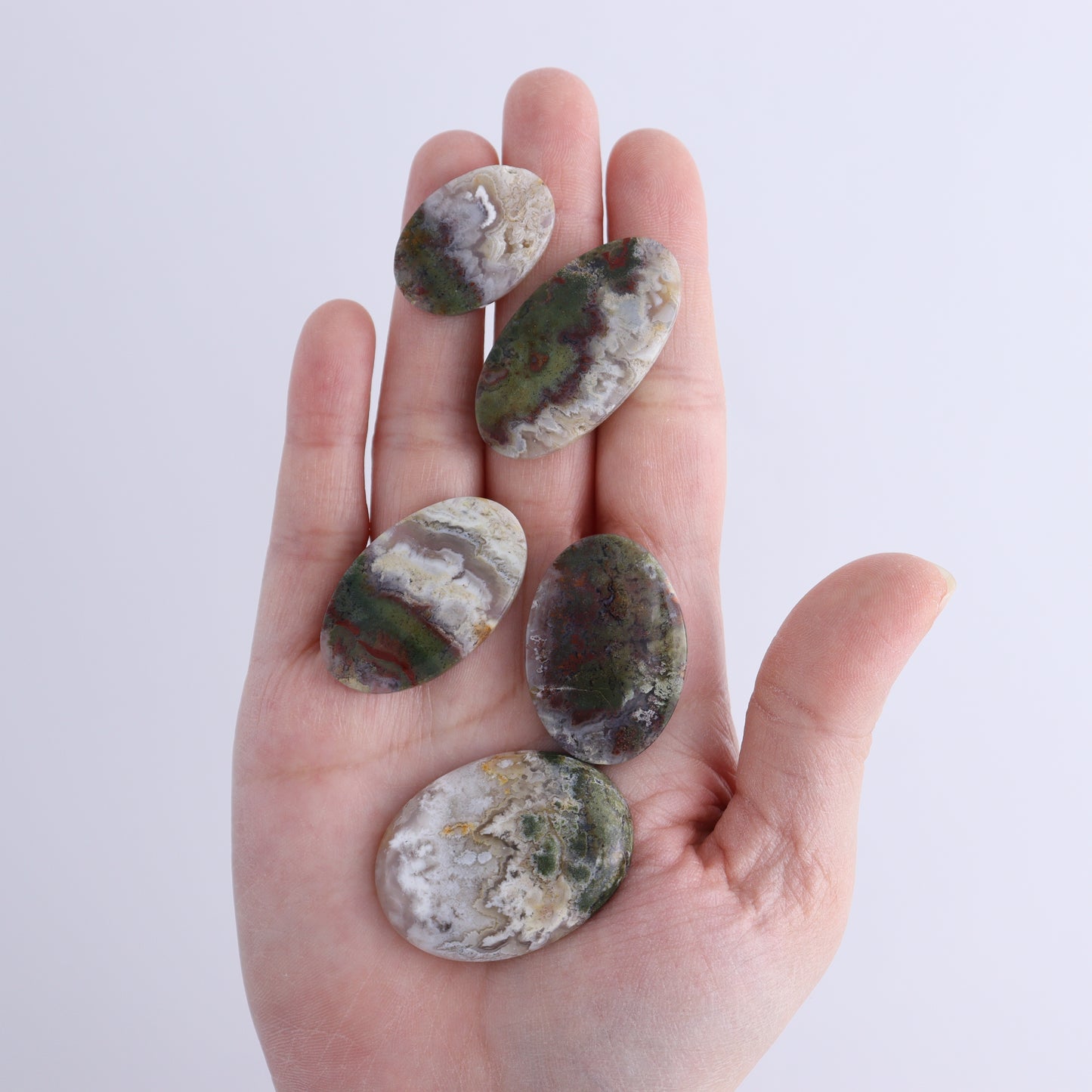 One Moss Agate Oval Cab | Mi Esperanza Minerals | Supplier of Crystals and Onyx