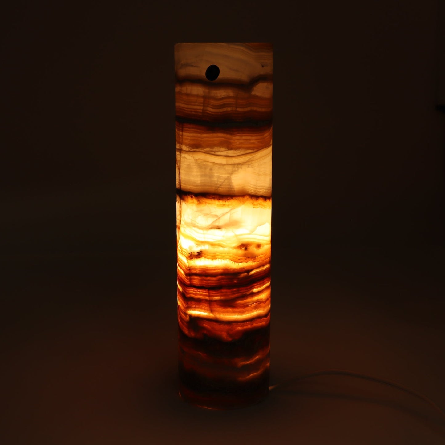 One Medium Honey Polished Top Onyx Lamp Blind