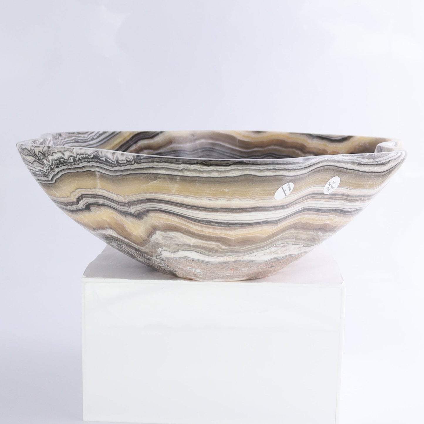 Mexican Onyx/Calcite Bowl 14" | Mi Esperanza Minerals | Supplier of Crystals and Onyx