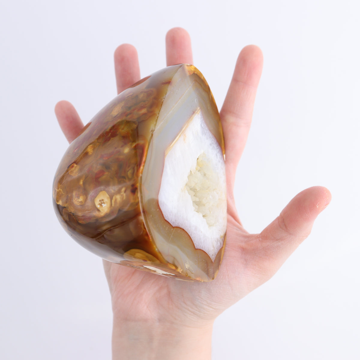 Carnelian Geodes Set of 2 | Mi Esperanza Minerals | Supplier of Crystals and Onyx