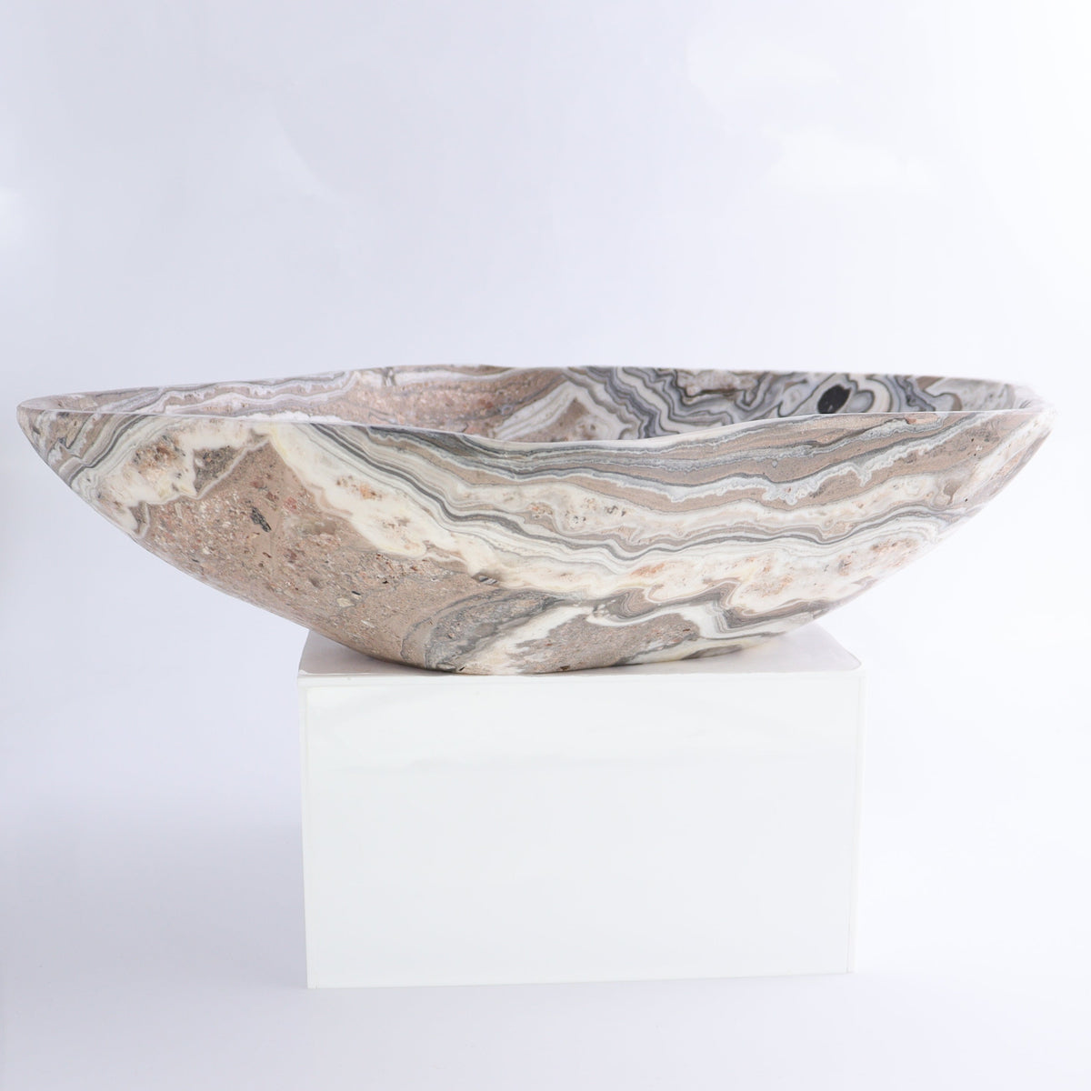 Mexican Onyx/Calcite Bowl 14" | Mi Esperanza Minerals | Supplier of Crystals and Onyx