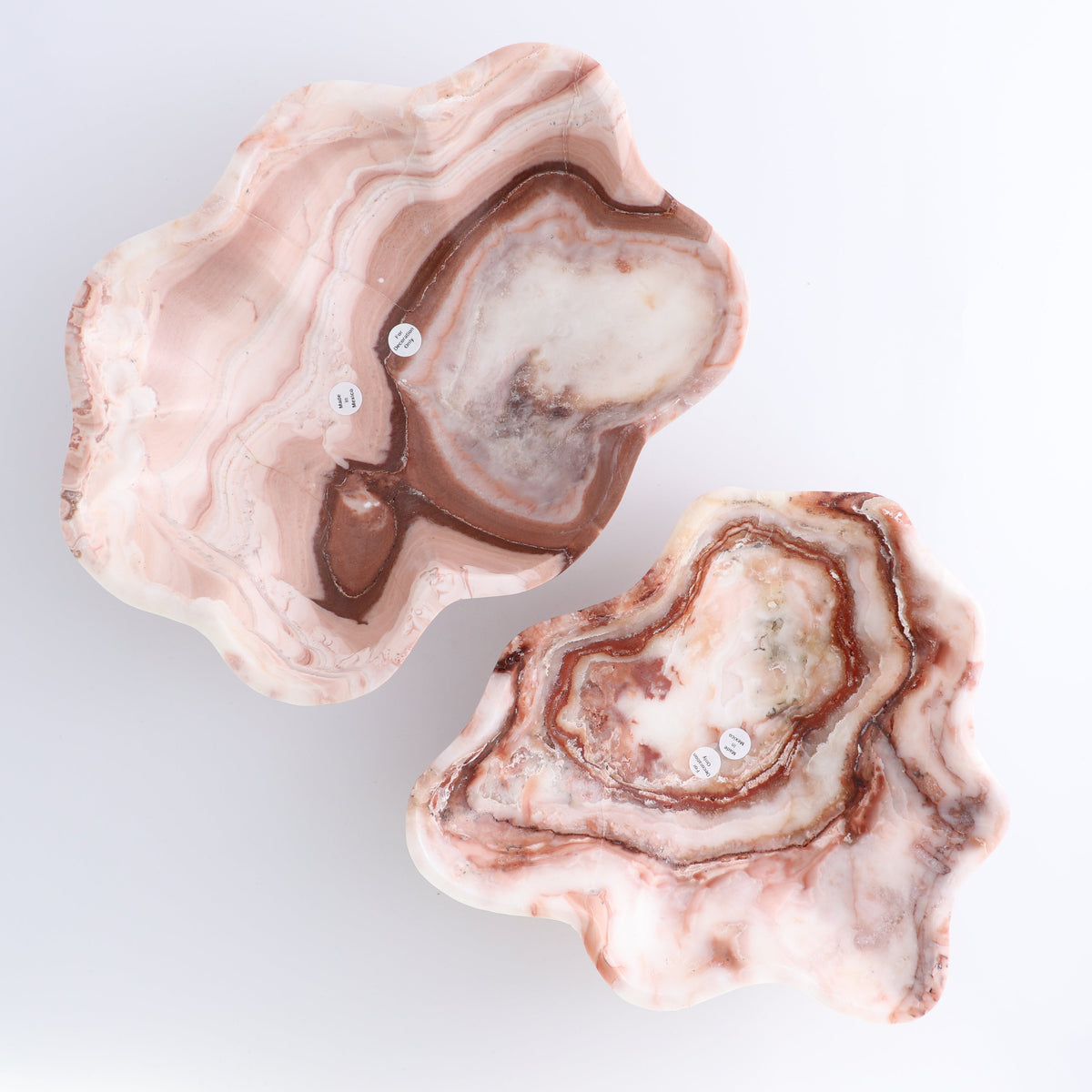 One Medium Bowl Mexican Onyx/Calcite Red & White | Mi Esperanza Minerals | Supplier of Crystals and Onyx