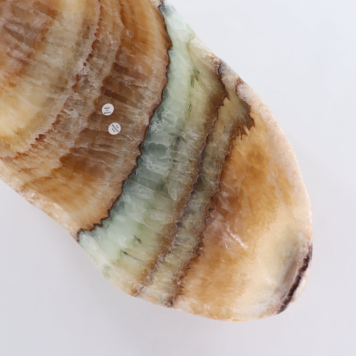 Mexican Onyx/Calcite Canoe Bowl | Mi Esperanza Minerals | Supplier of Crystals and Onyx