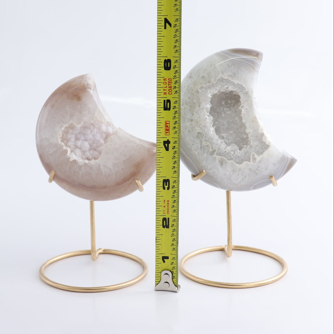 Agate Moons with Stand Set of 5 | Mi Esperanza Minerals | Supplier of Crystals and Onyx