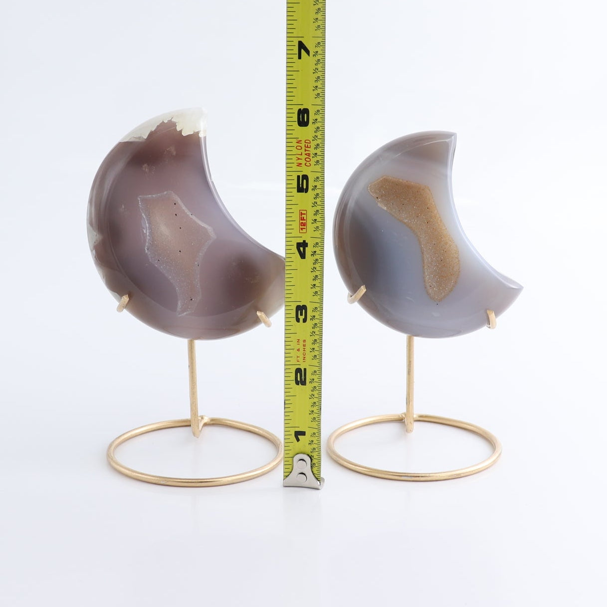 Agate Moons with Stand Set of 5 | Mi Esperanza Minerals | Supplier of Crystals and Onyx