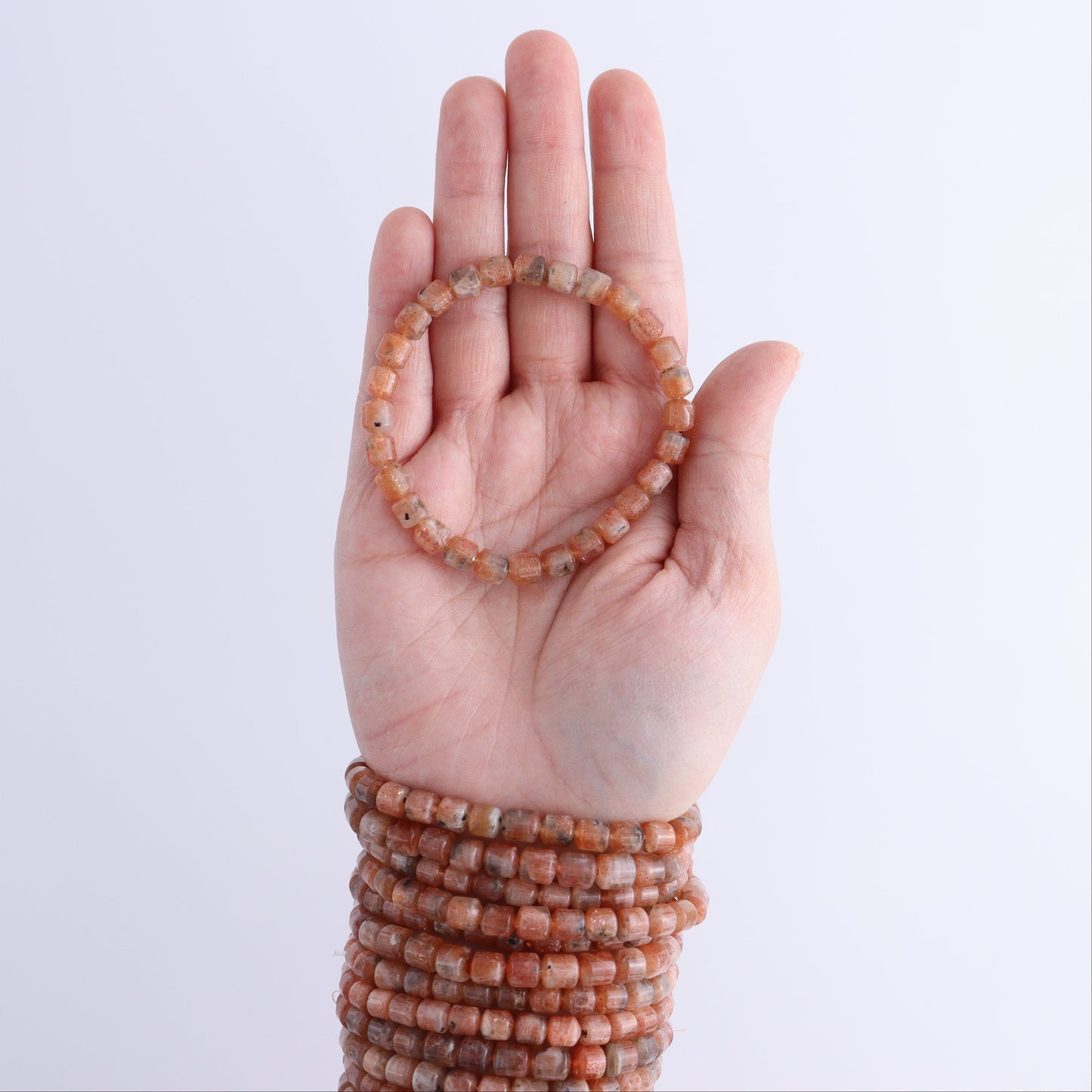 One Sunstone Cylinder Bracelet | Mi Esperanza Minerals | Supplier of Crystals and Onyx