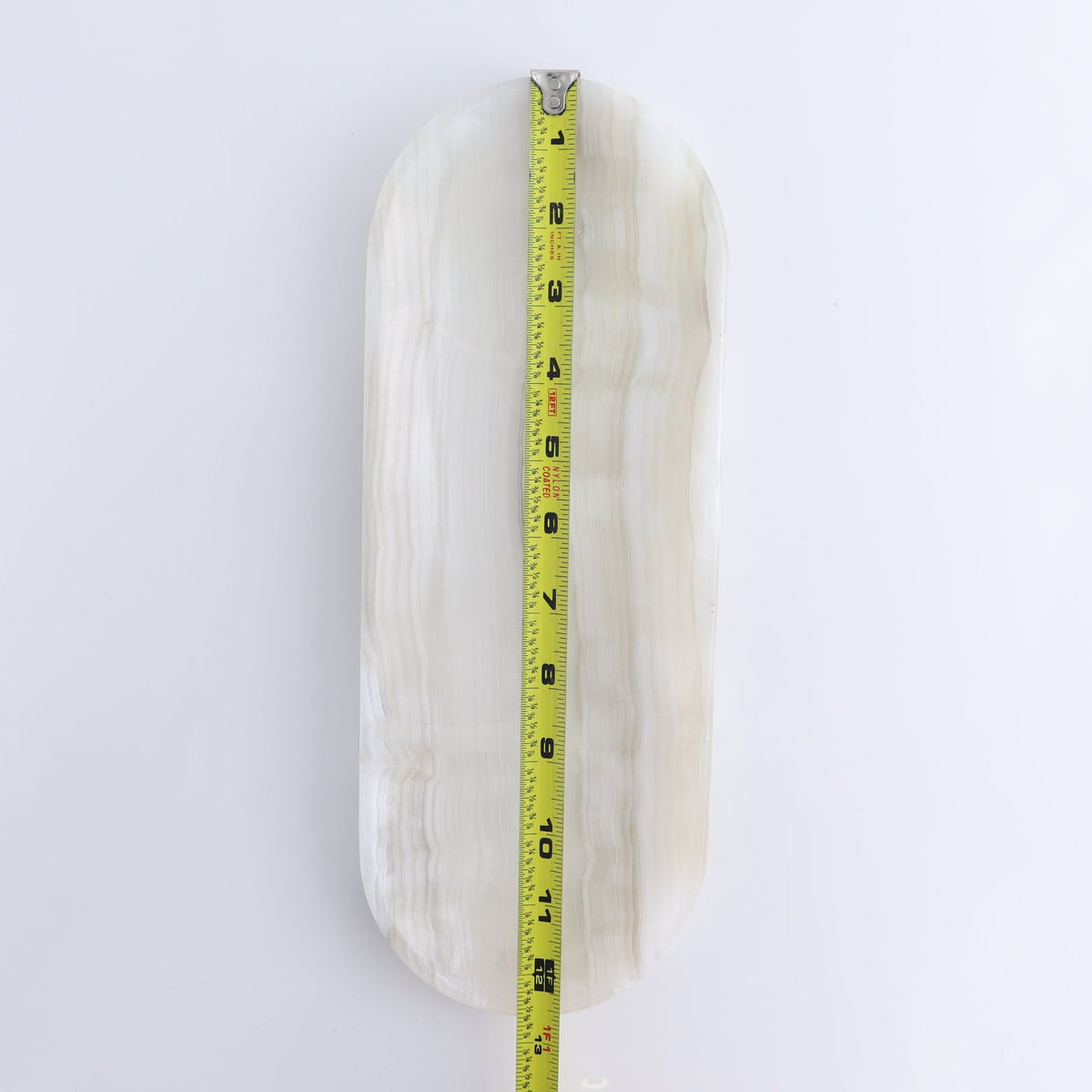 One Oval Dish Mexican Onyx/Calcite White & Grey