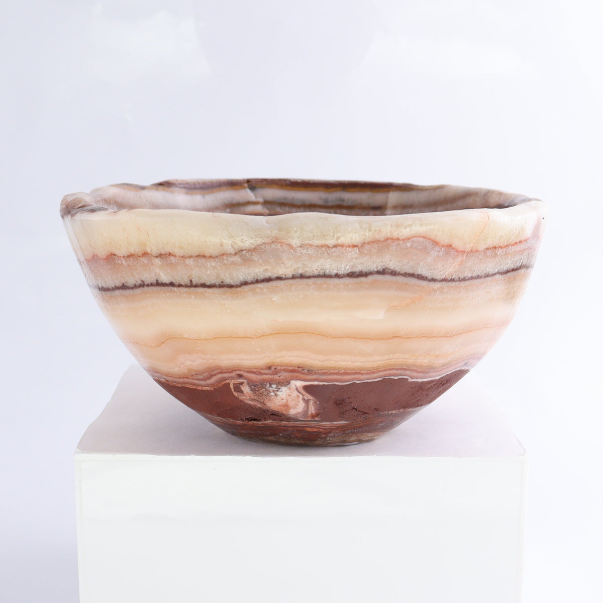Mexican Onyx/Calcite Bowl 10" | Mi Esperanza Minerals | Supplier of Crystals and Onyx