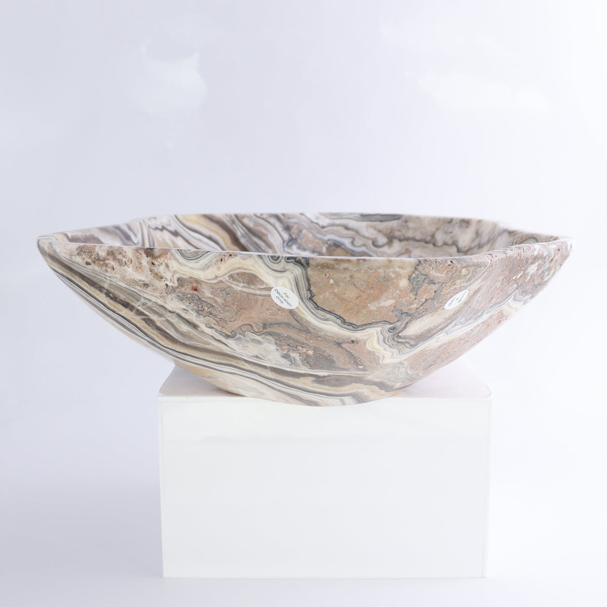 Mexican Onyx/Calcite Bowl 14" | Mi Esperanza Minerals | Supplier of Crystals and Onyx