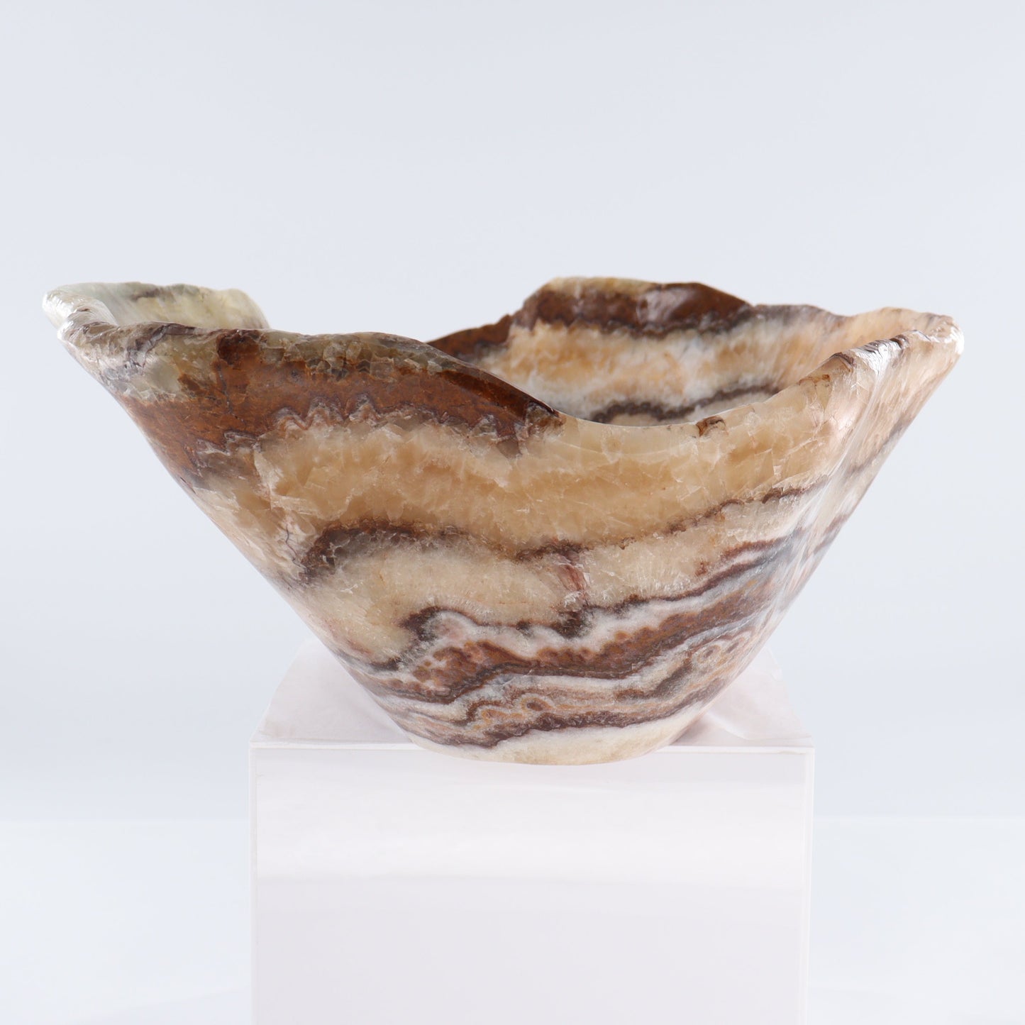 Mexican Onyx/Calcite Bowl 18" | Mi Esperanza Minerals | Supplier of Crystals and Onyx