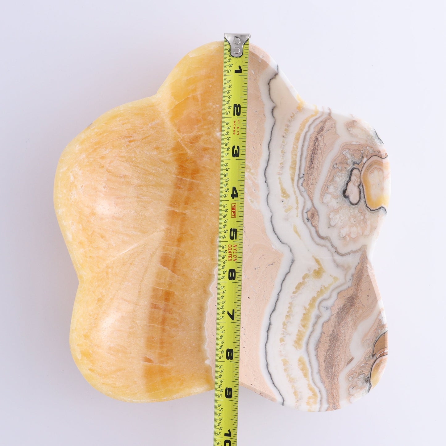 One Bowl Mexican Onyx/Calcite Orange/White | Mi Esperanza Minerals | Supplier of Crystals and Onyx