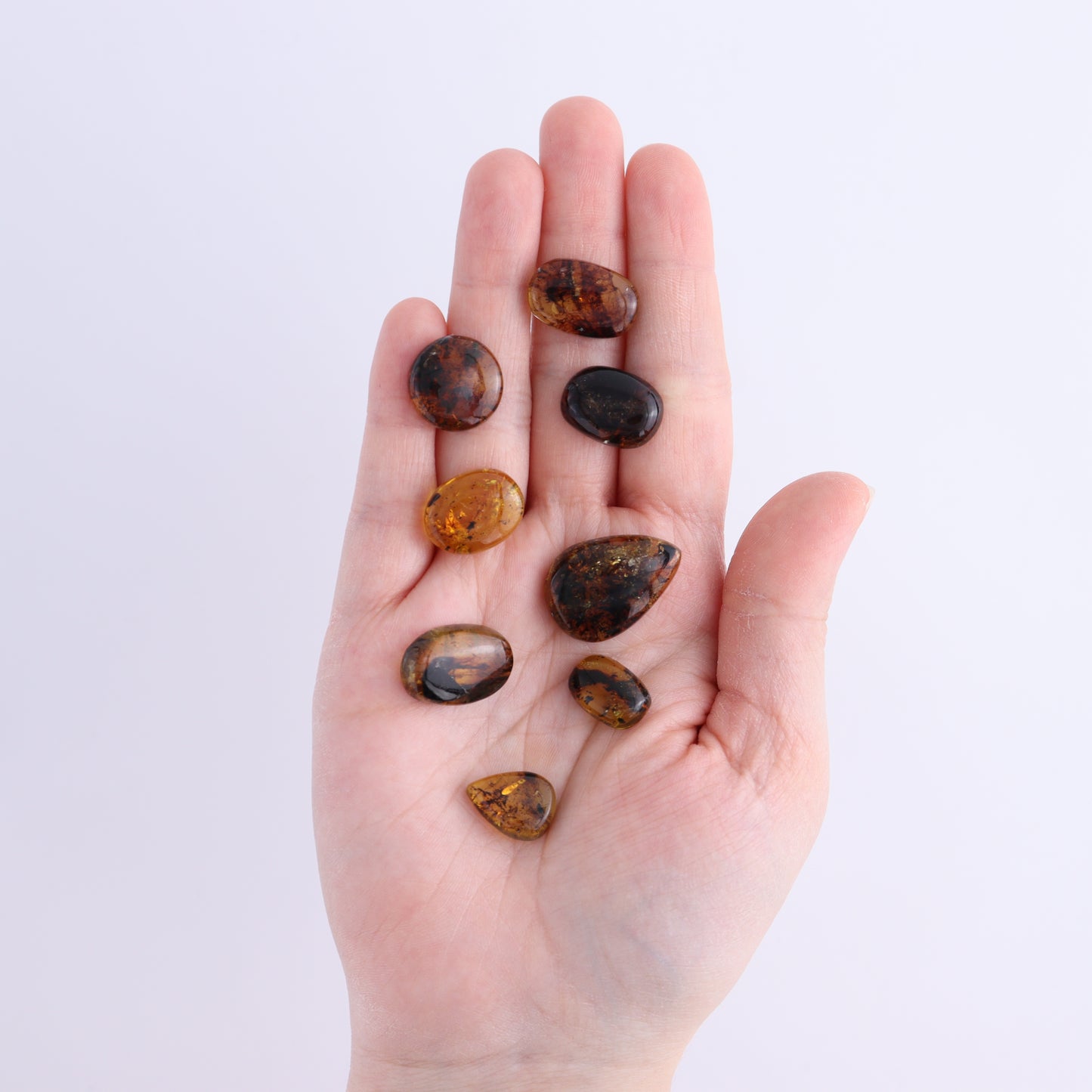 Chiapas Mexico Amber Cabs Set of 8 | Mi Esperanza Minerals | Supplier of Crystals and Onyx