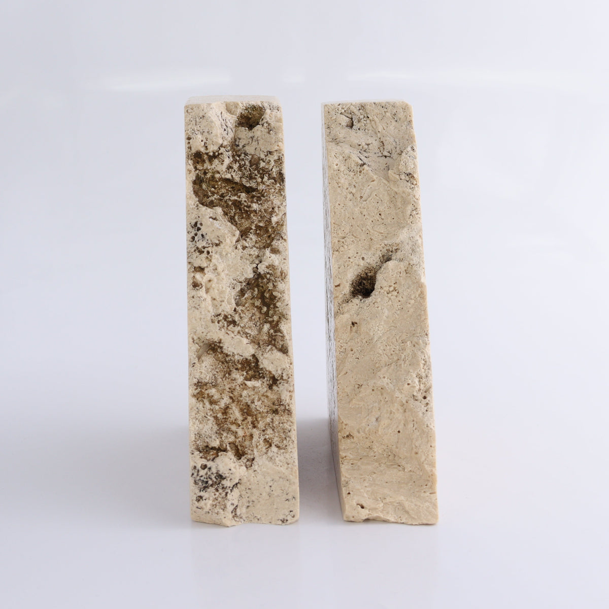 One Pair of Travertine Rough Bookends - wholesale crystals