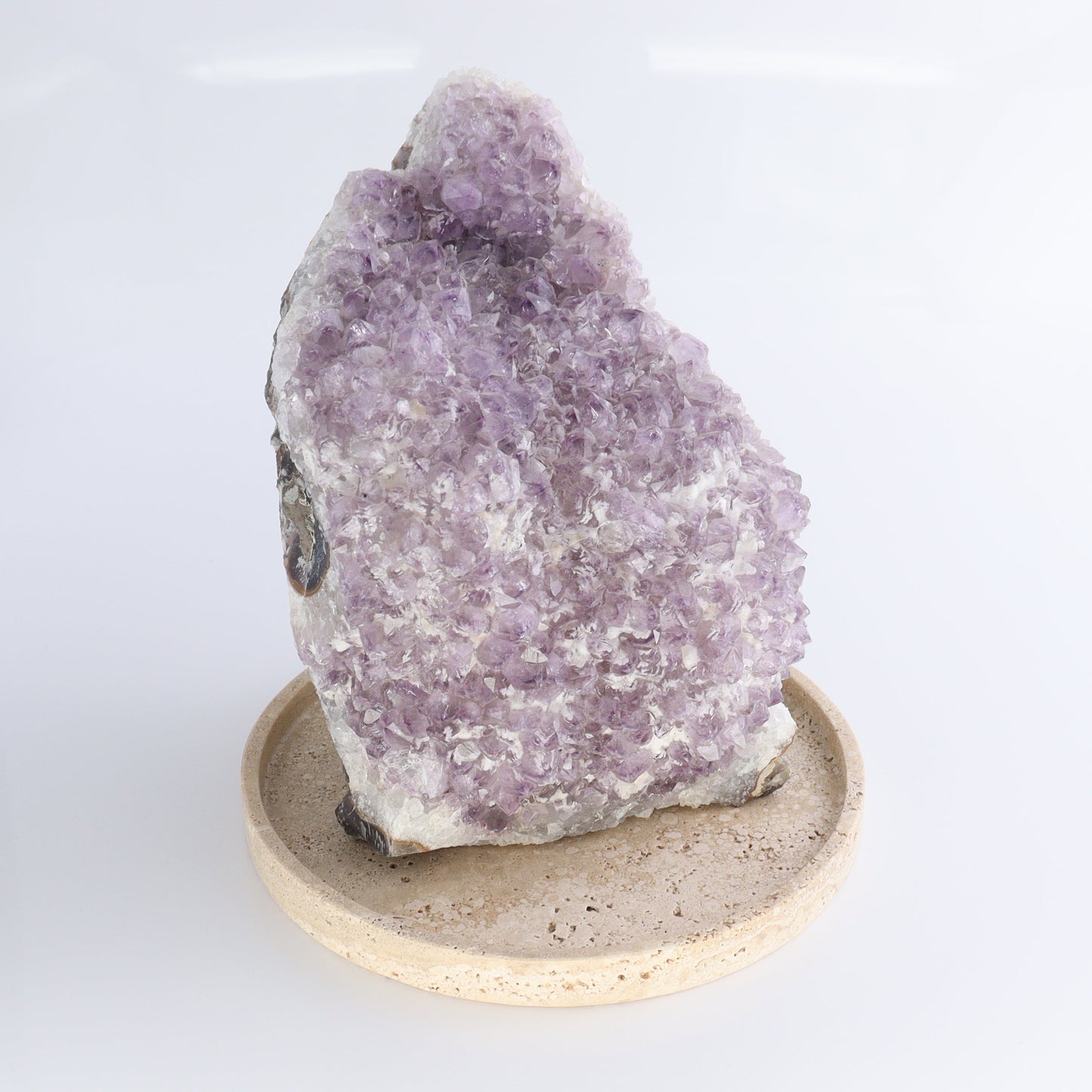 One Travertine Round Dish Large | Mi Esperanza Minerals | Supplier of Crystals and Onyx