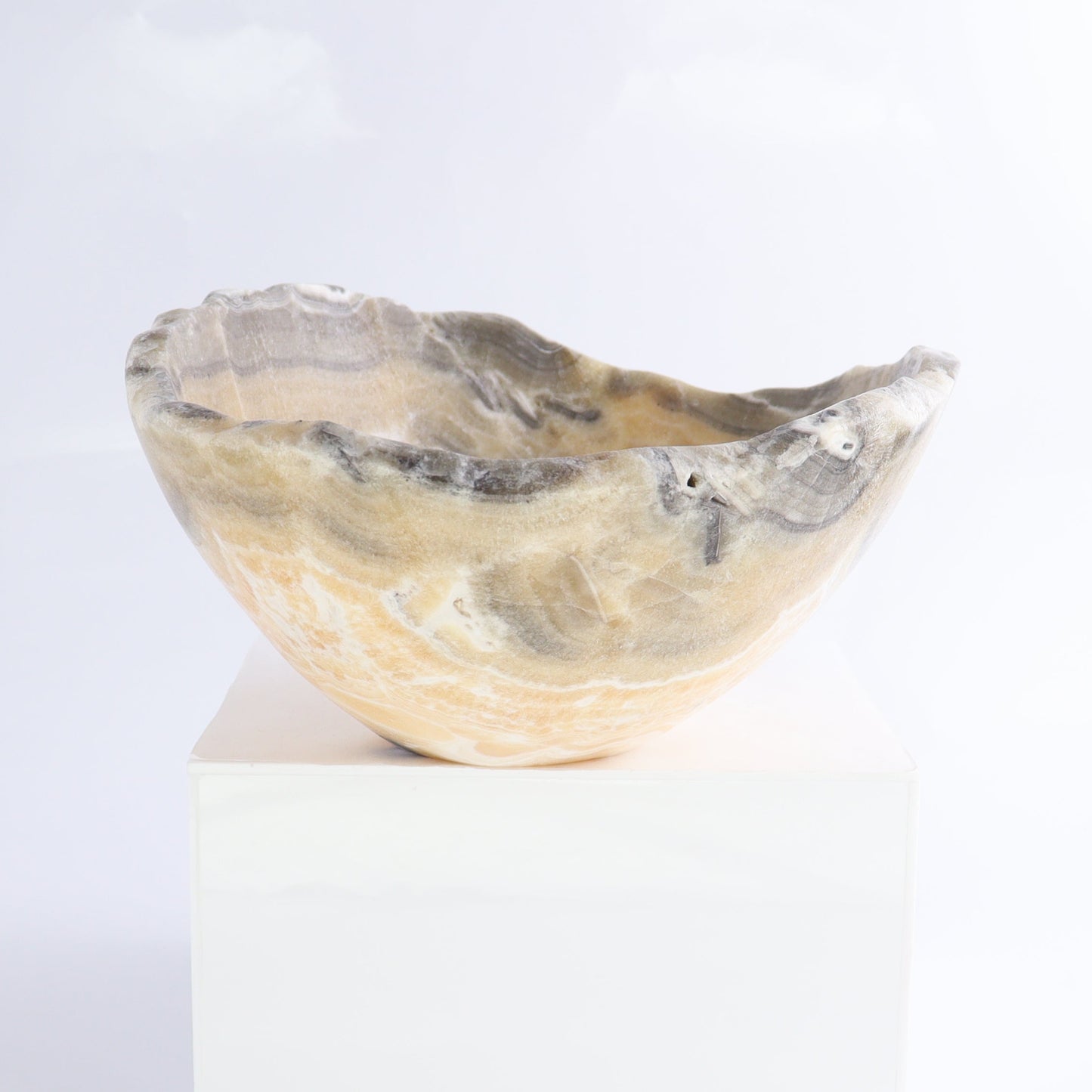 Mexican Onyx/Calcite Bowl 10" | Mi Esperanza Minerals | Supplier of Crystals and Onyx