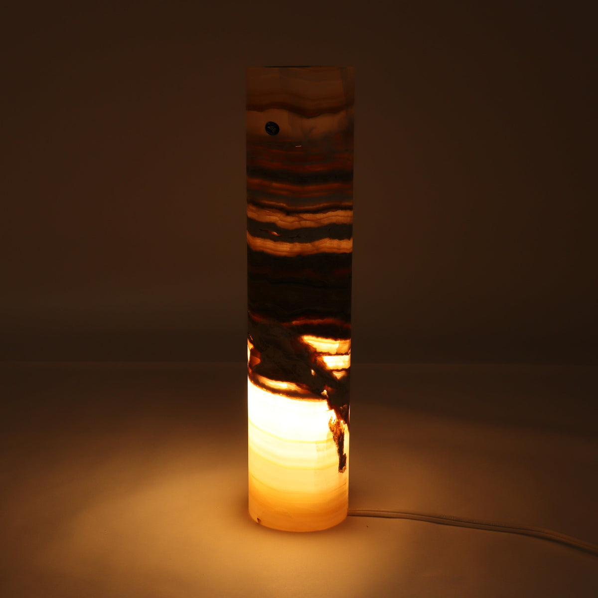 One Honey Polished Top Onyx Lamp Blind | Mi Esperanza Minerals | Supplier of Crystals and Onyx