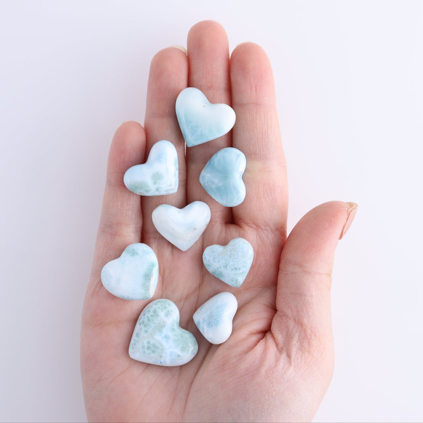 Larimar Hearts Set of 8