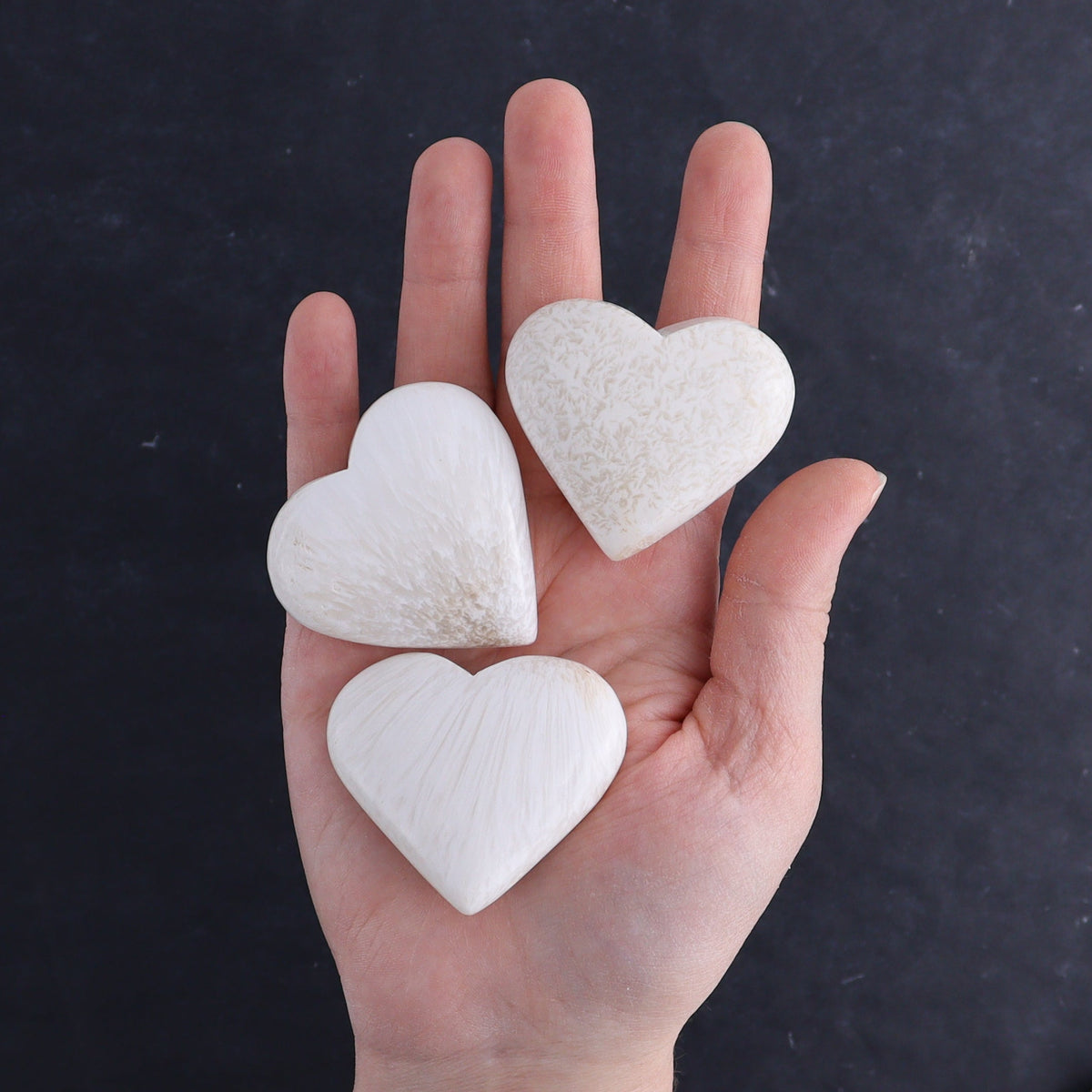 Scolecite Hearts 1 kg Set | Mi Esperanza Minerals | Supplier of Crystals and Onyx