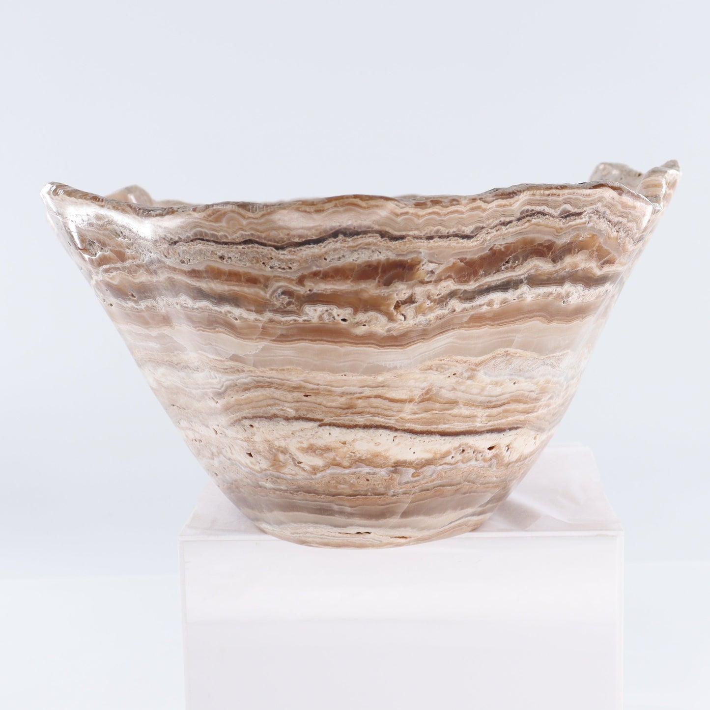 Mexican Onyx/Calcite Bowl 16" | Mi Esperanza Minerals | Supplier of Crystals and Onyx