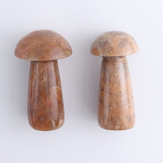 Peach Moonstone Mushrooms Set of 6