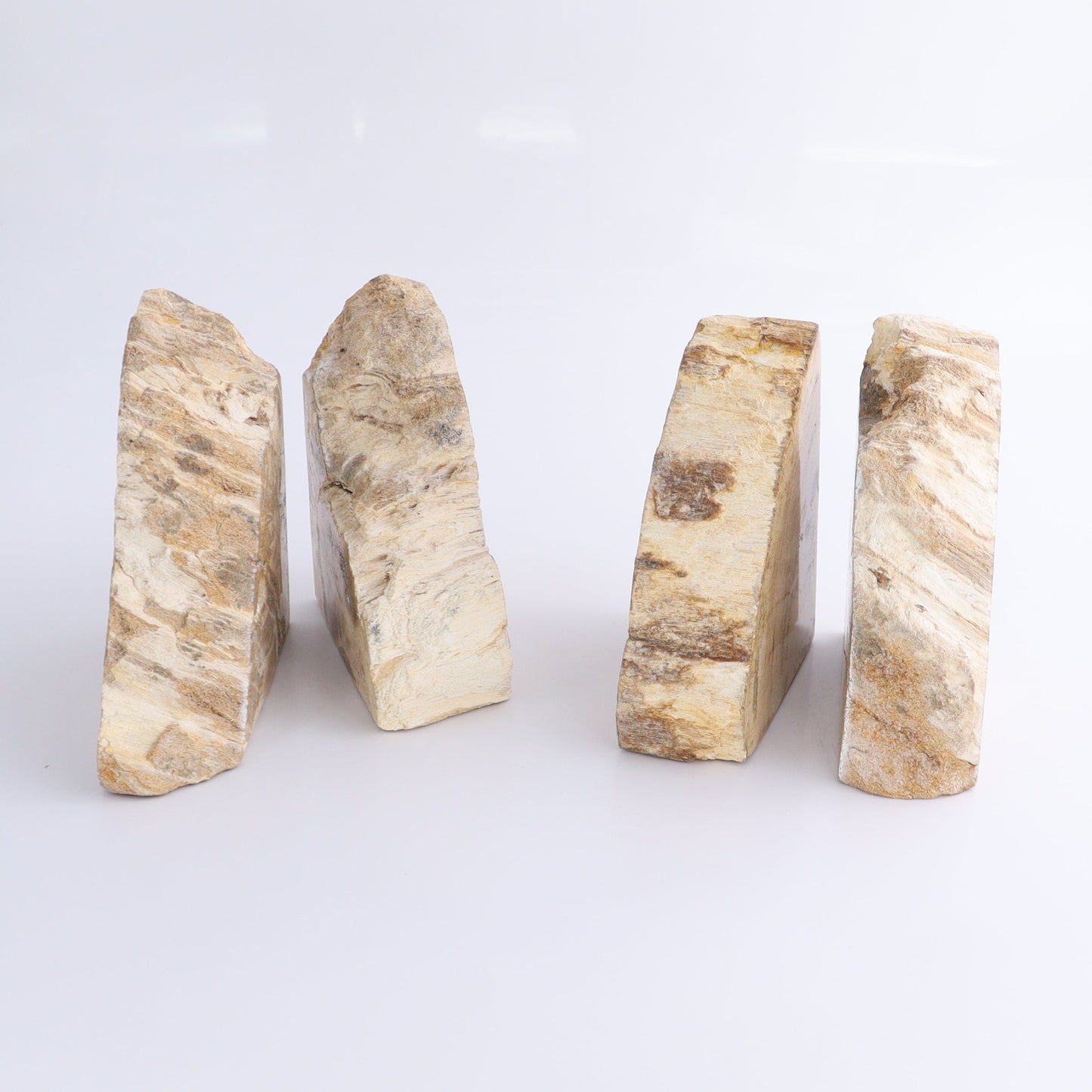 One Pair of Brown/Grey Tall Petrified Wood Bookends | Mi Esperanza Minerals | Supplier of Crystals and Onyx