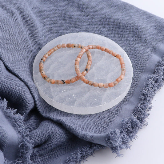 One Sunstone Cylinder Bracelet | Mi Esperanza Minerals | Supplier of Crystals and Onyx