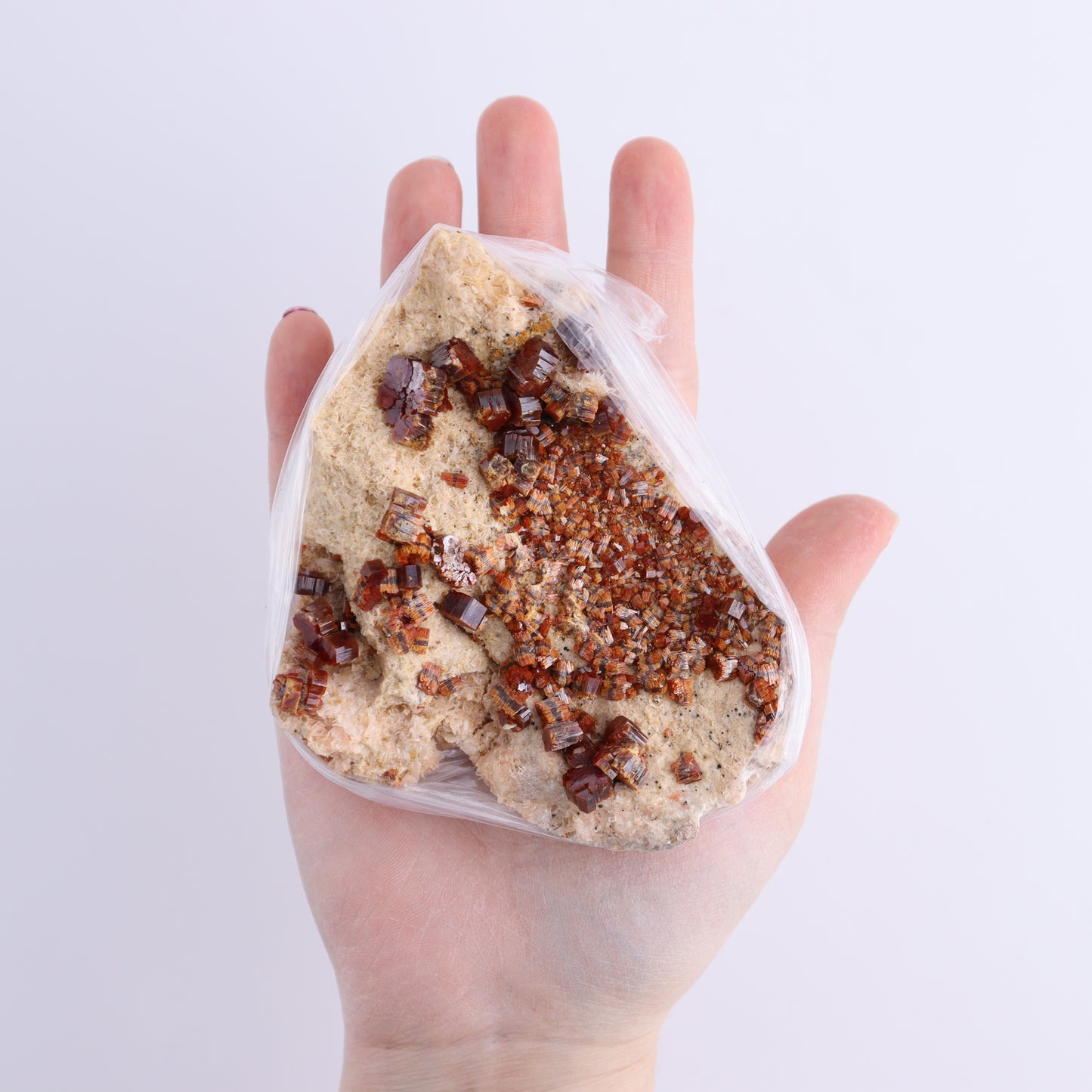 Vanadinite on Barite Flat from Morocco | Mi Esperanza Minerals | Supplier of Crystals and Onyx