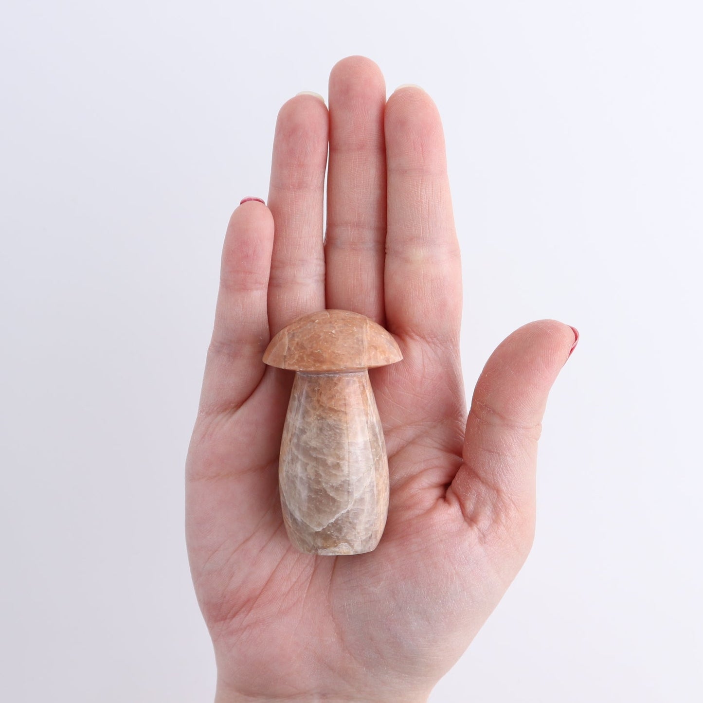 Peach Moonstone Mushrooms Set of 7