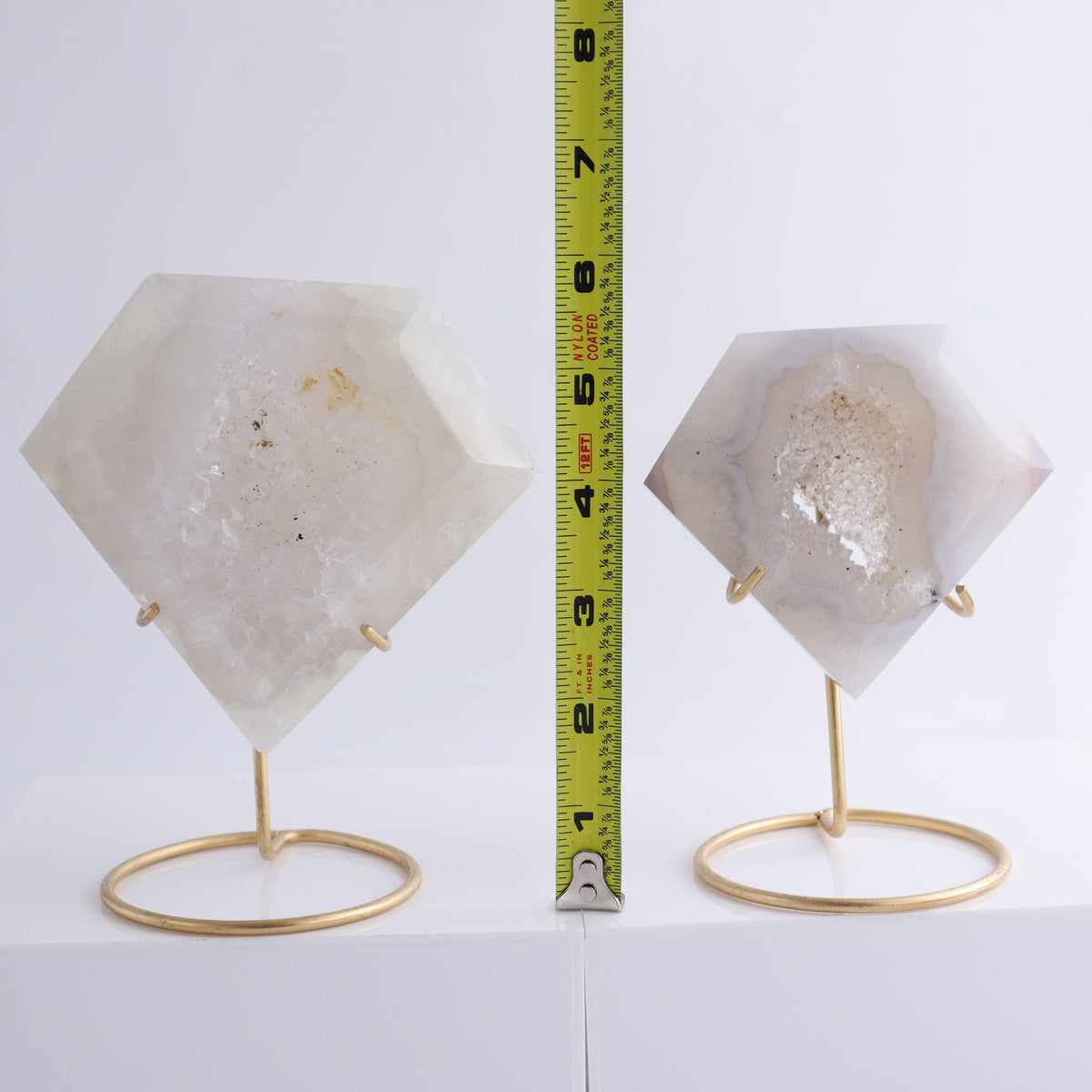 Agate Diamond Carving with Stands Set of 5 - wholesale crystals