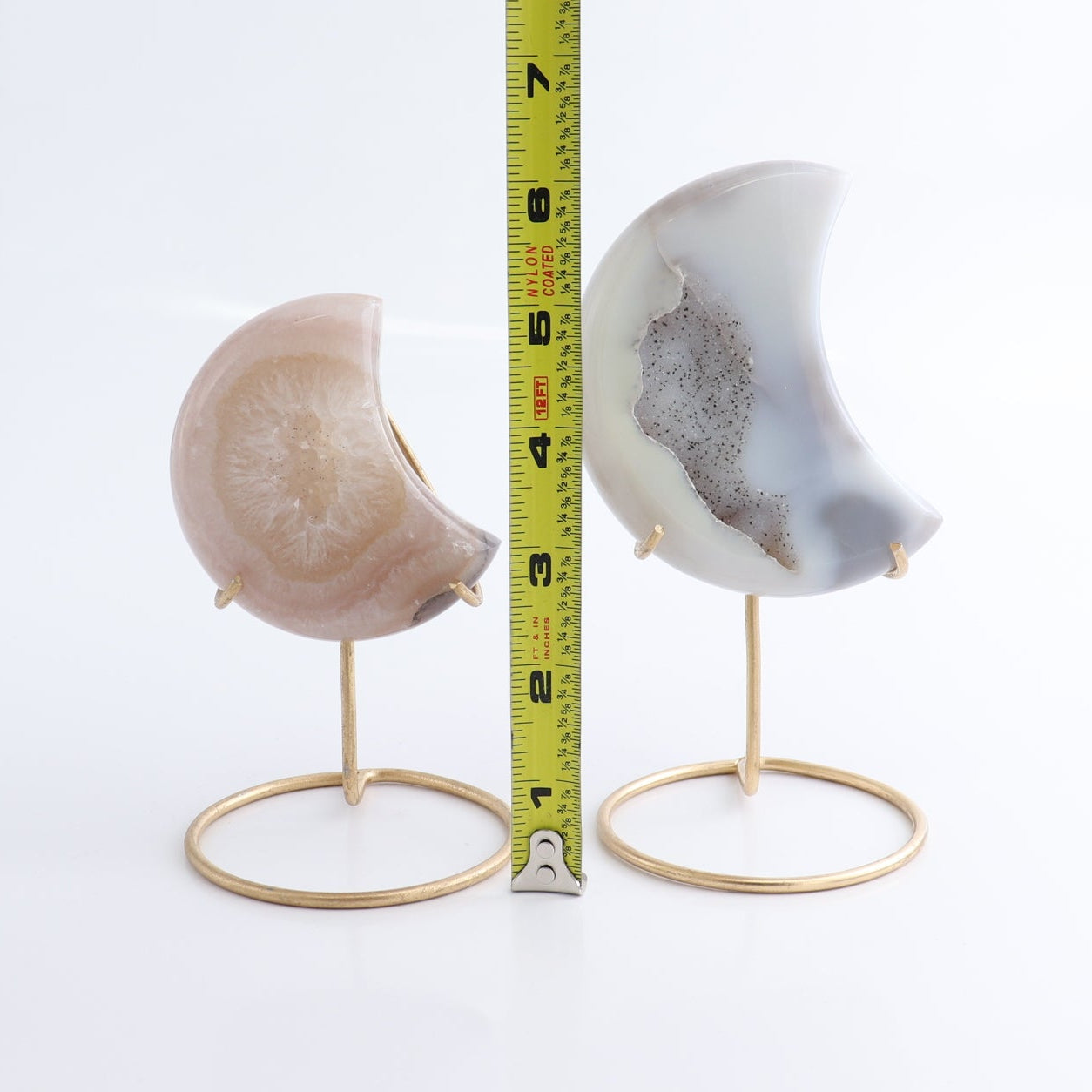 Agate Moons with Stand Set of 5 | Mi Esperanza Minerals | Supplier of Crystals and Onyx