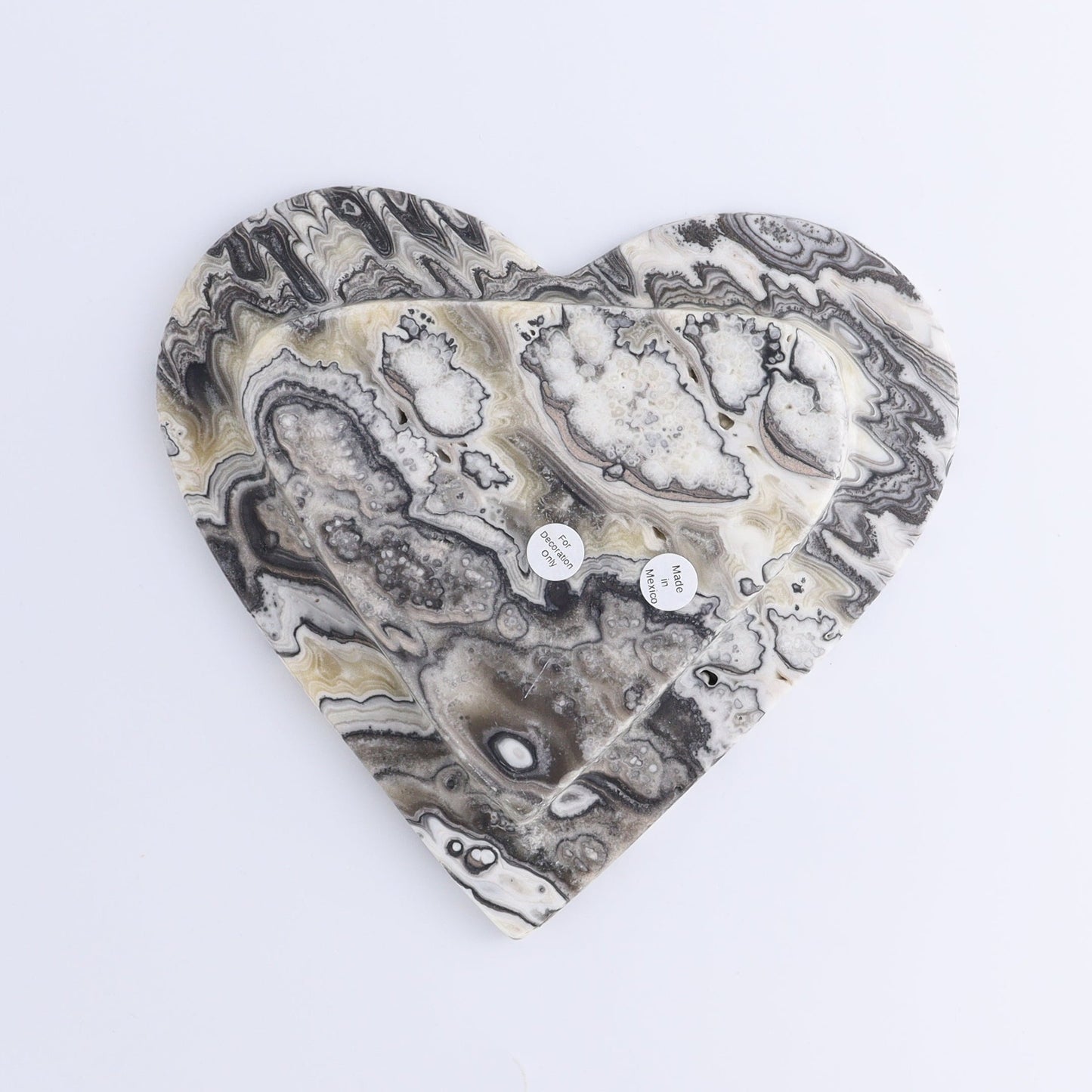 One Mexican Onyx/Calcite Zebra Heart Dish | Mi Esperanza Minerals | Supplier of Crystals and Onyx
